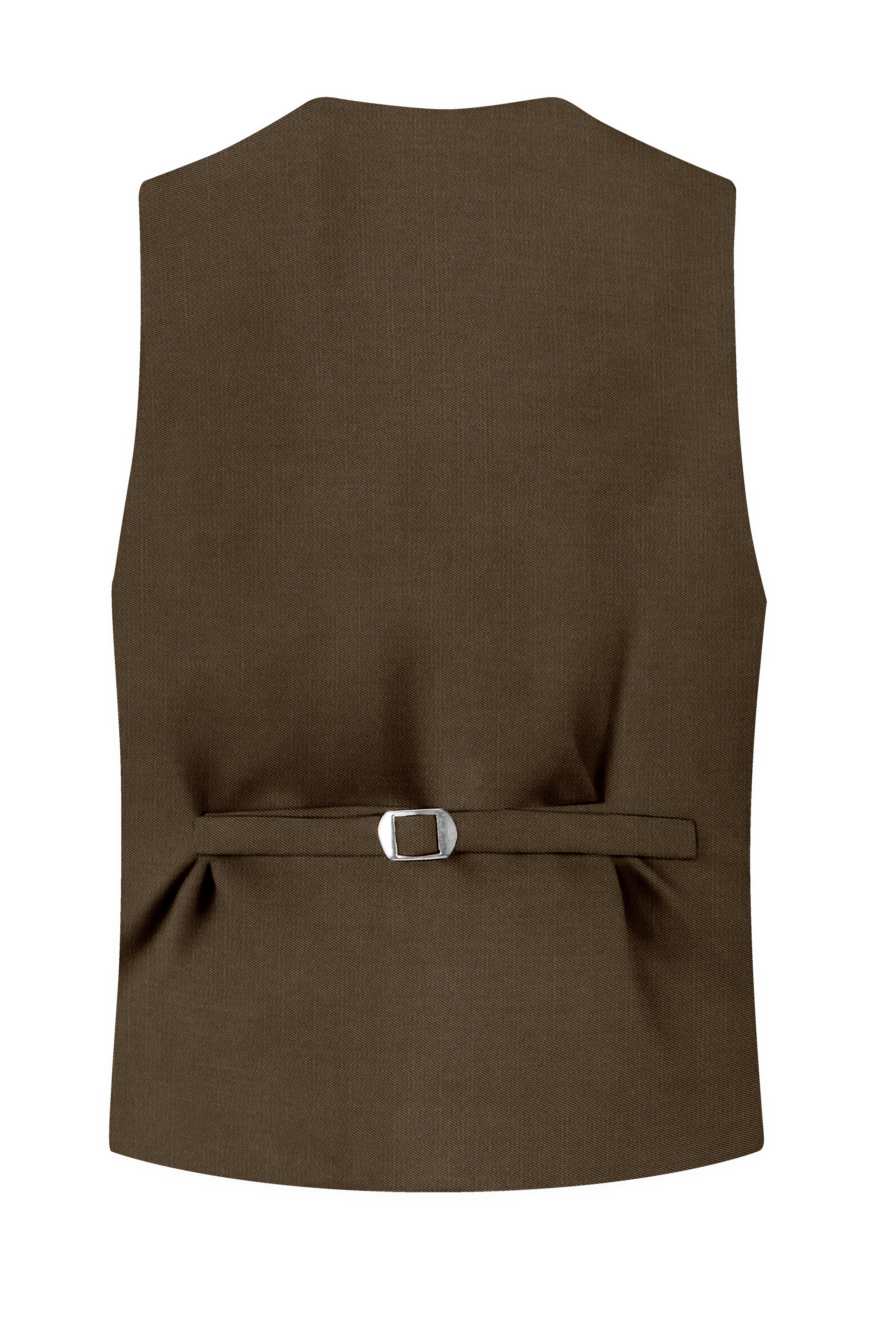 Terrano-Mocha Brown Wool Rich Slight Stretch Waistcoat