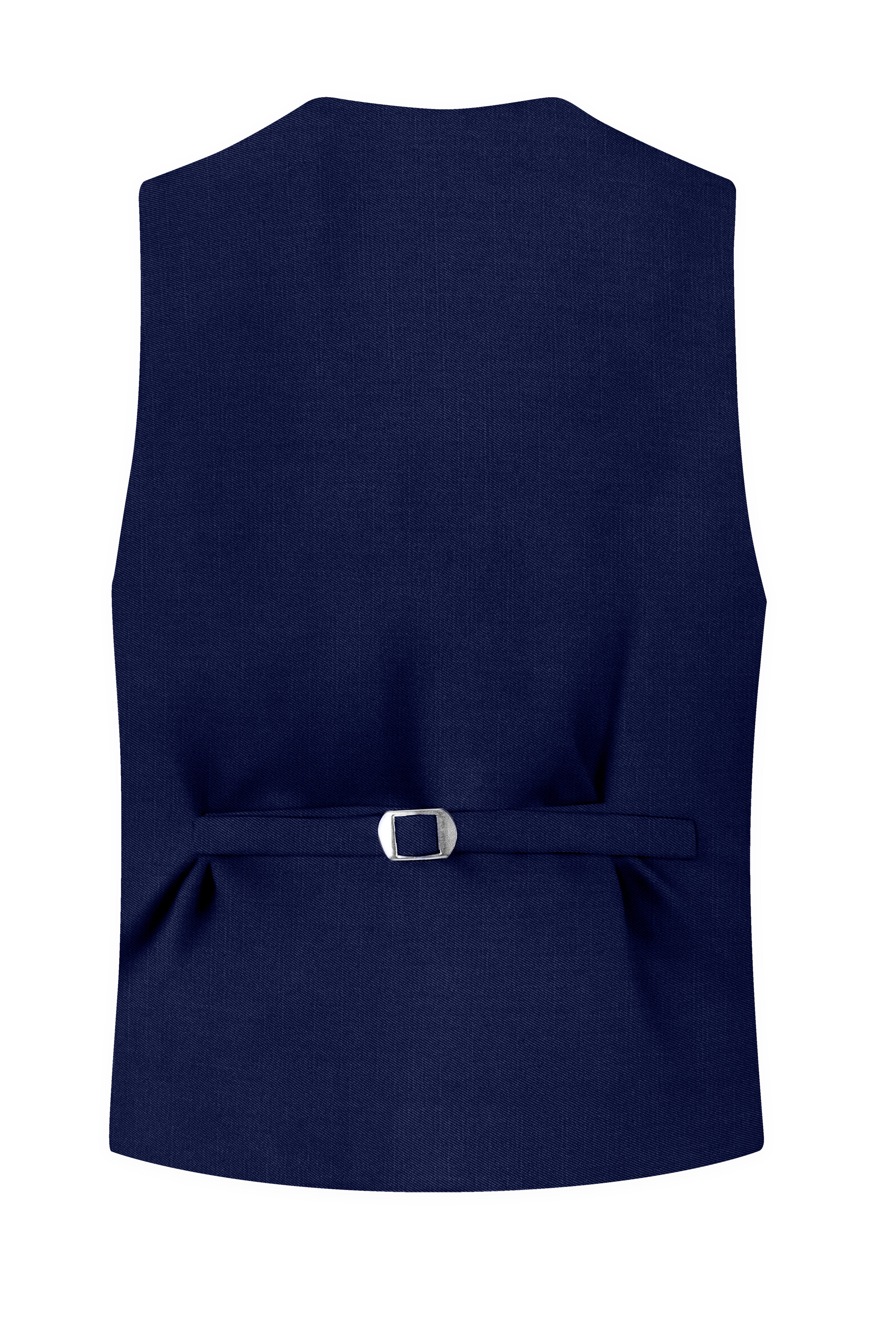 Obsidio-Ebony Navy Blue Wool Rich Slight Stretch Waistcoat