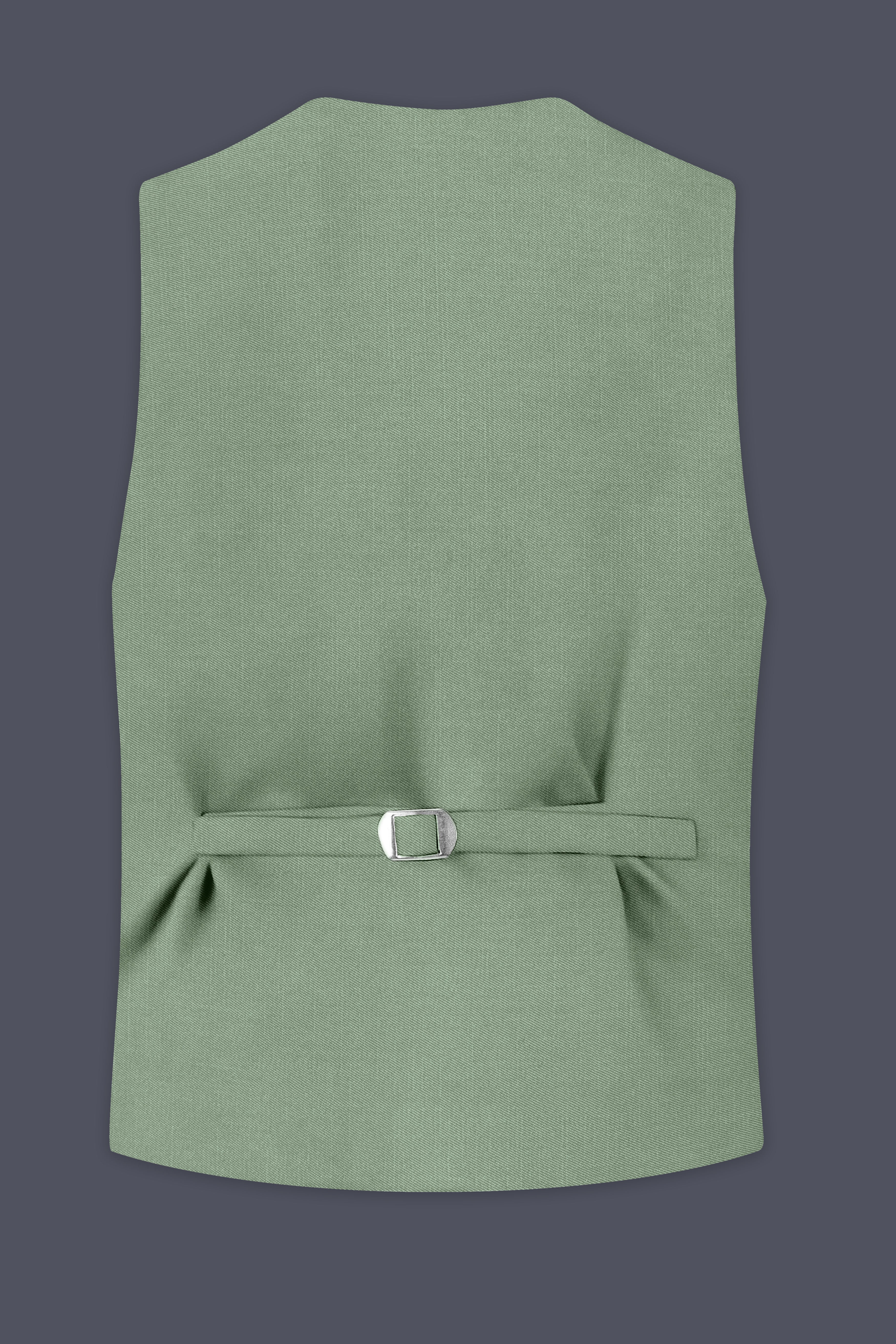 Basil-Spanish Green Wool Rich Slight Stretch Waistcoat