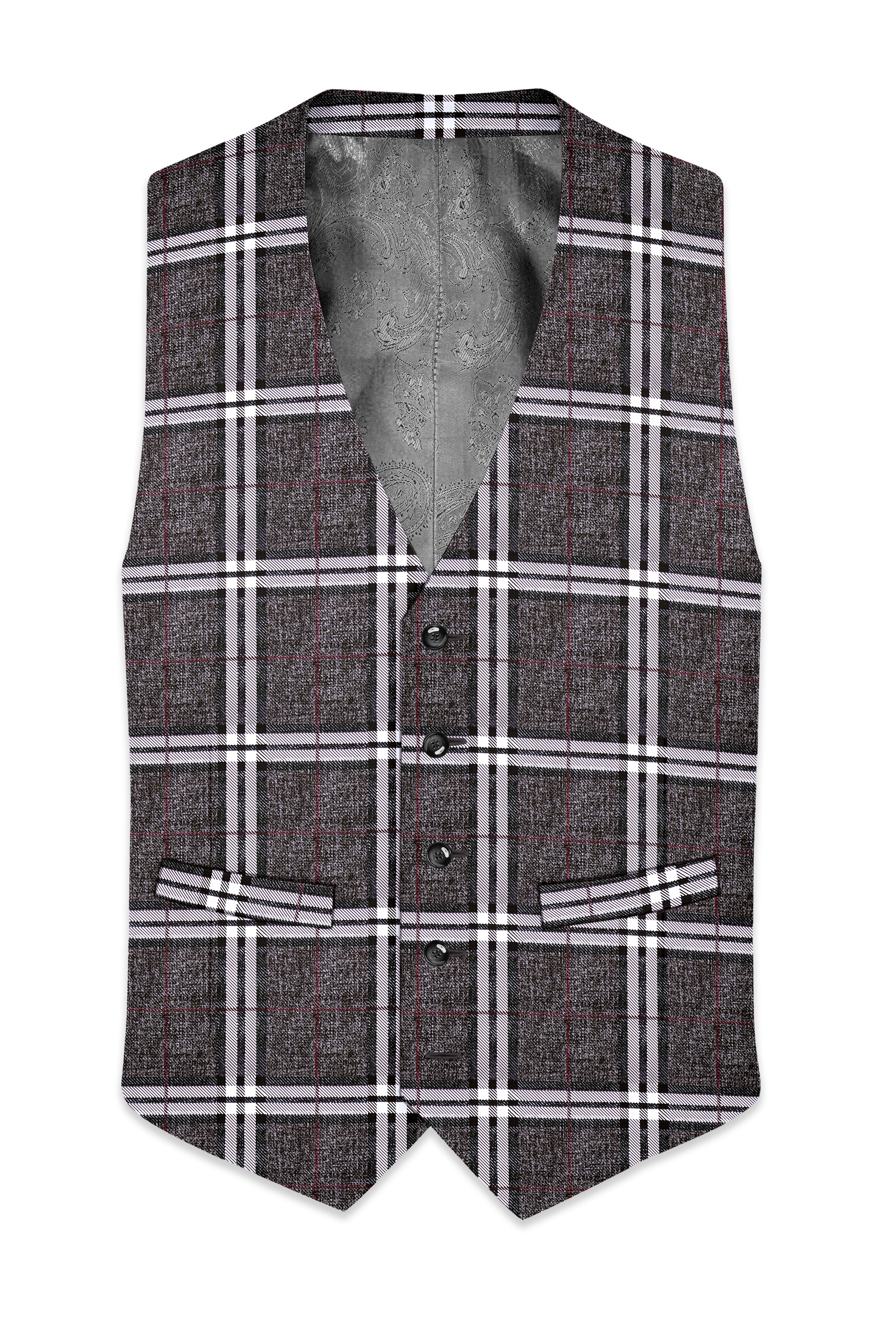 Axiom-Granite Gray Plaid Wool Rich Waistcoat