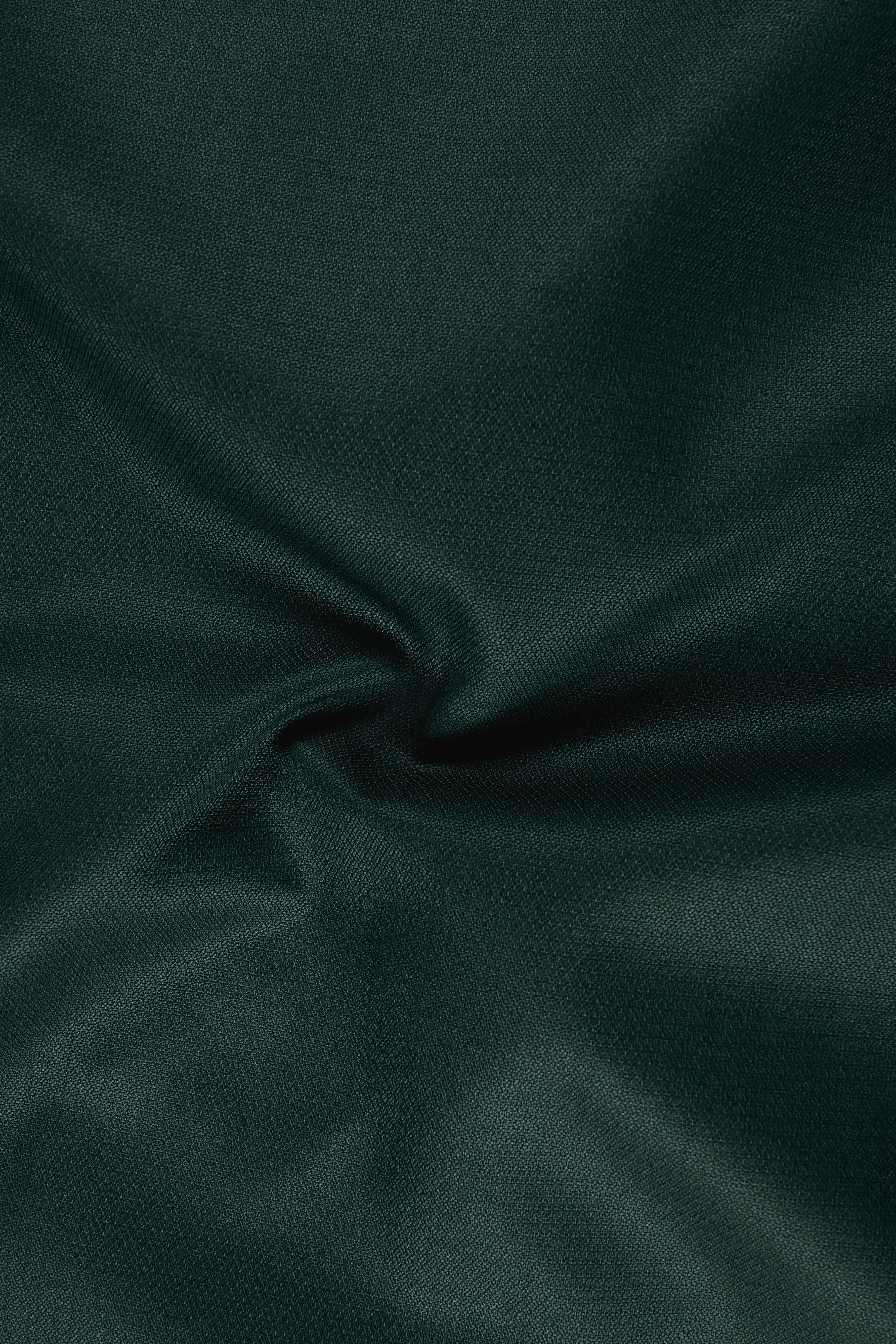 Noble-Phthalo Green Diamond Textured Wool Rich Slight Stretch Waistcoat