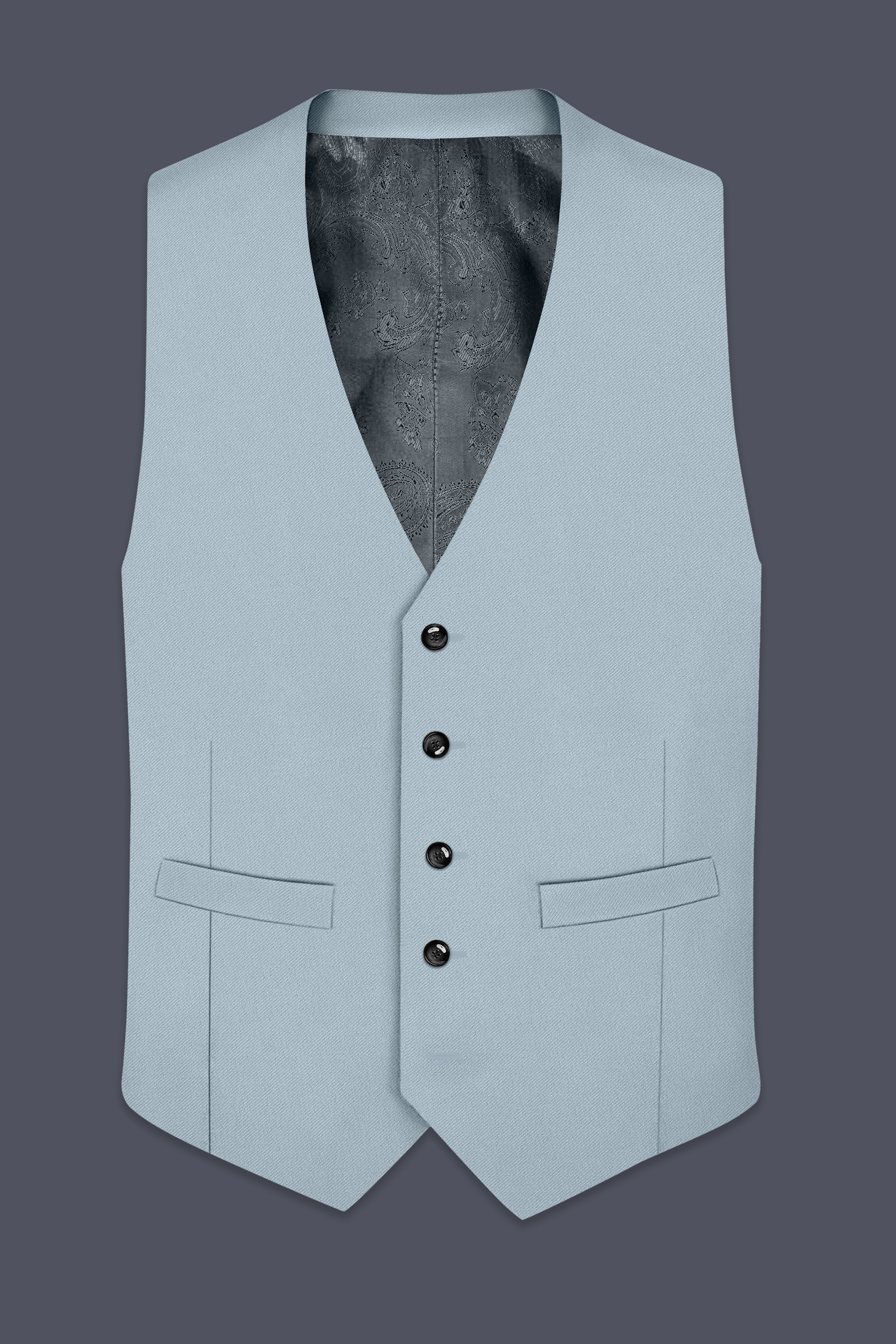 Pewter-Korean Chateau gray 4-Way Stretch Wrinkle-Free Wool Rich Waistcoat