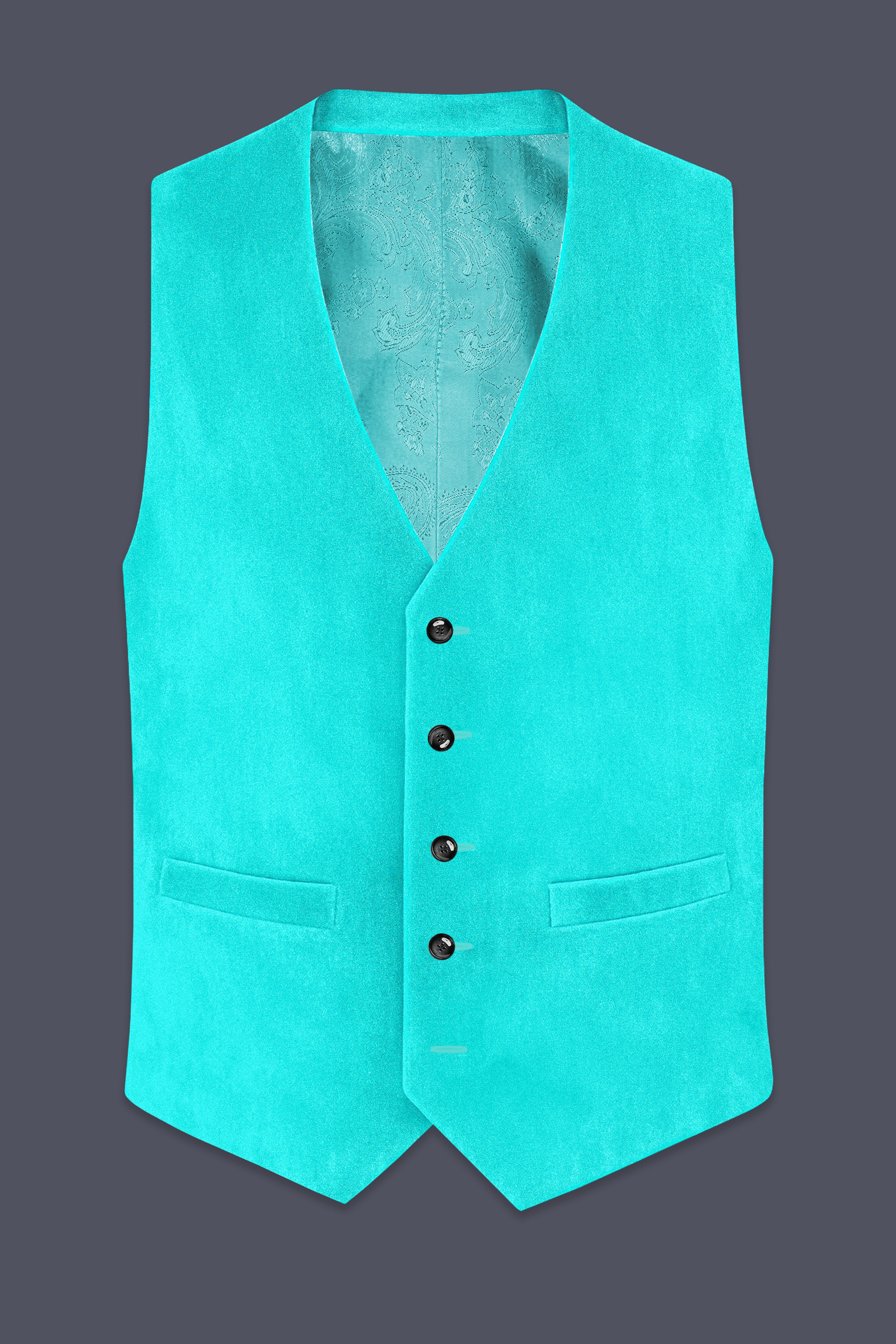 Sovereign-Turquoise Blue Velvet Waistcoat