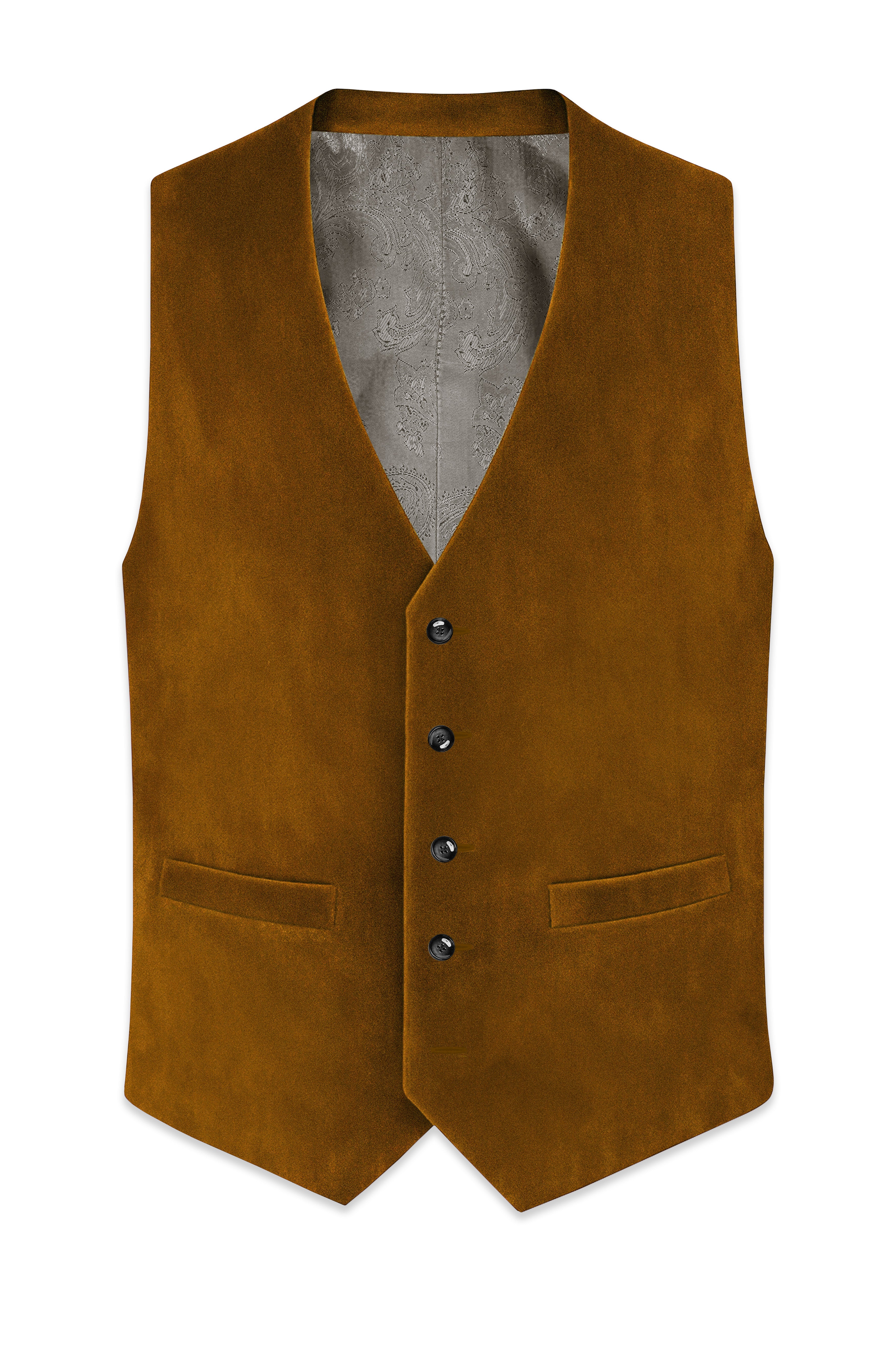 Cavaro-Saddle Brown Velvet Waistcoat