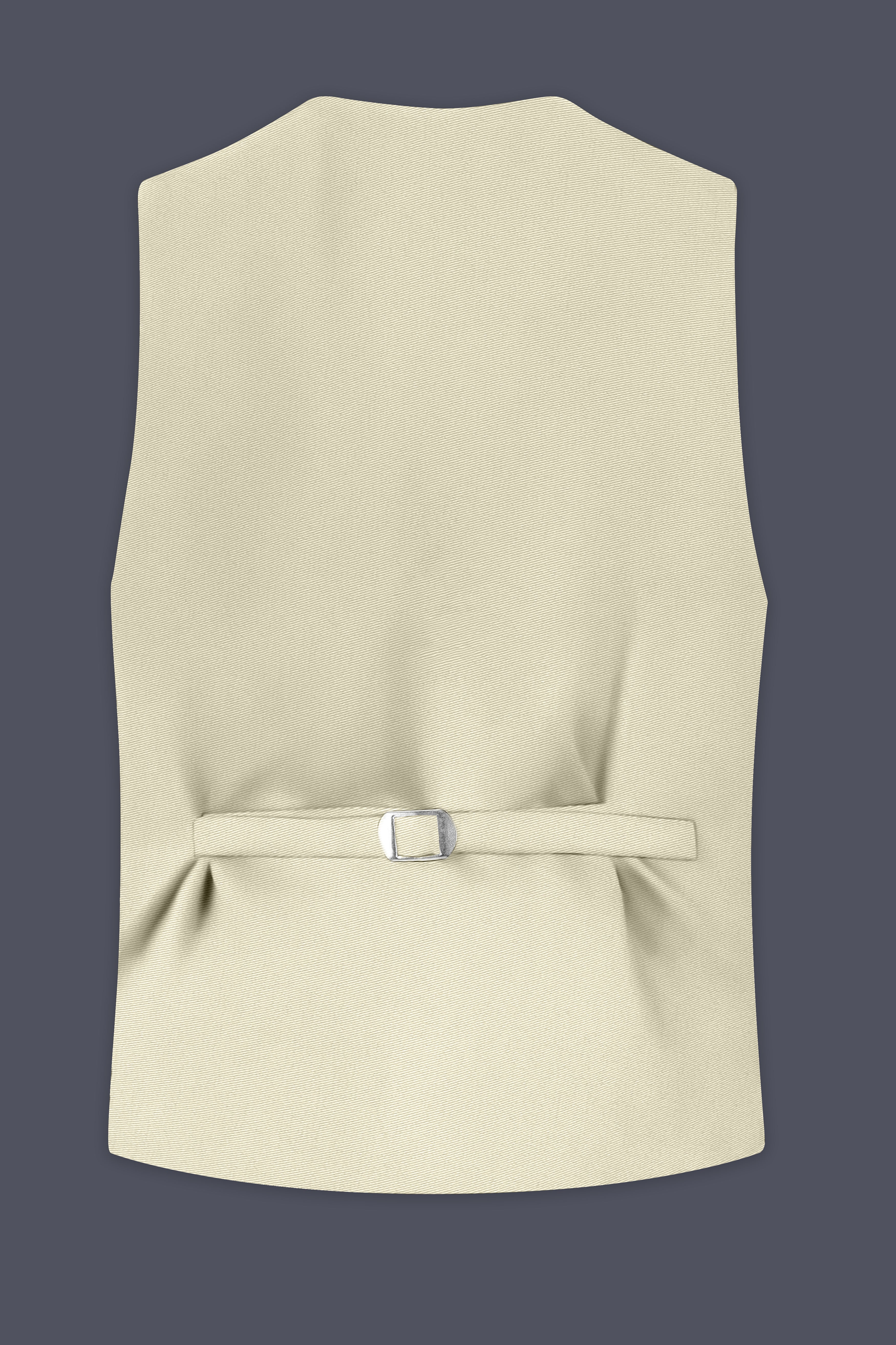 Ivory-Sisal Cream Slight Stretch Subtle Sheen Poly-Viscose Waistcoat