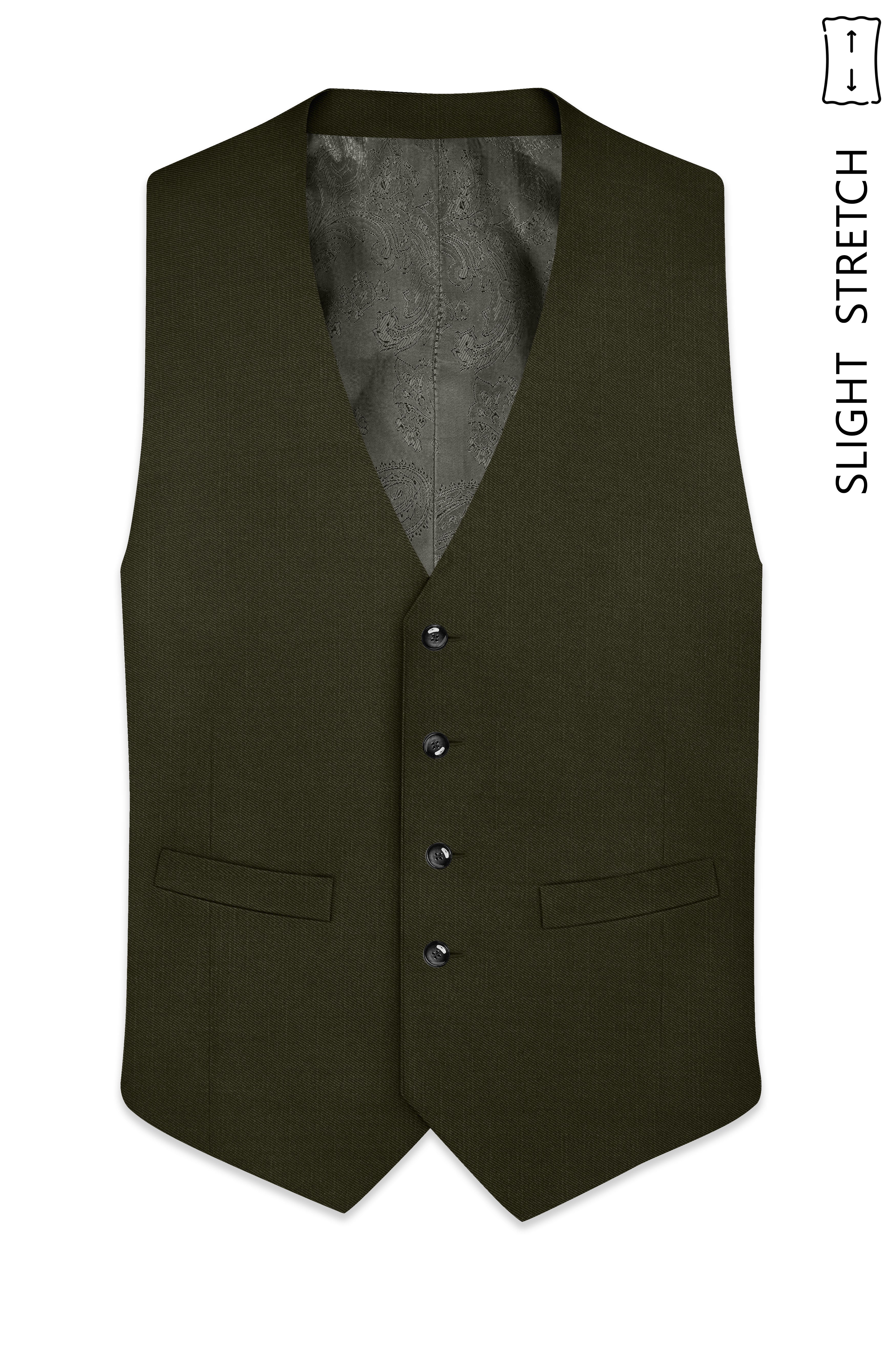 Mossley-Rangoon Green Wool Rich Slight Stretch Waistcoat