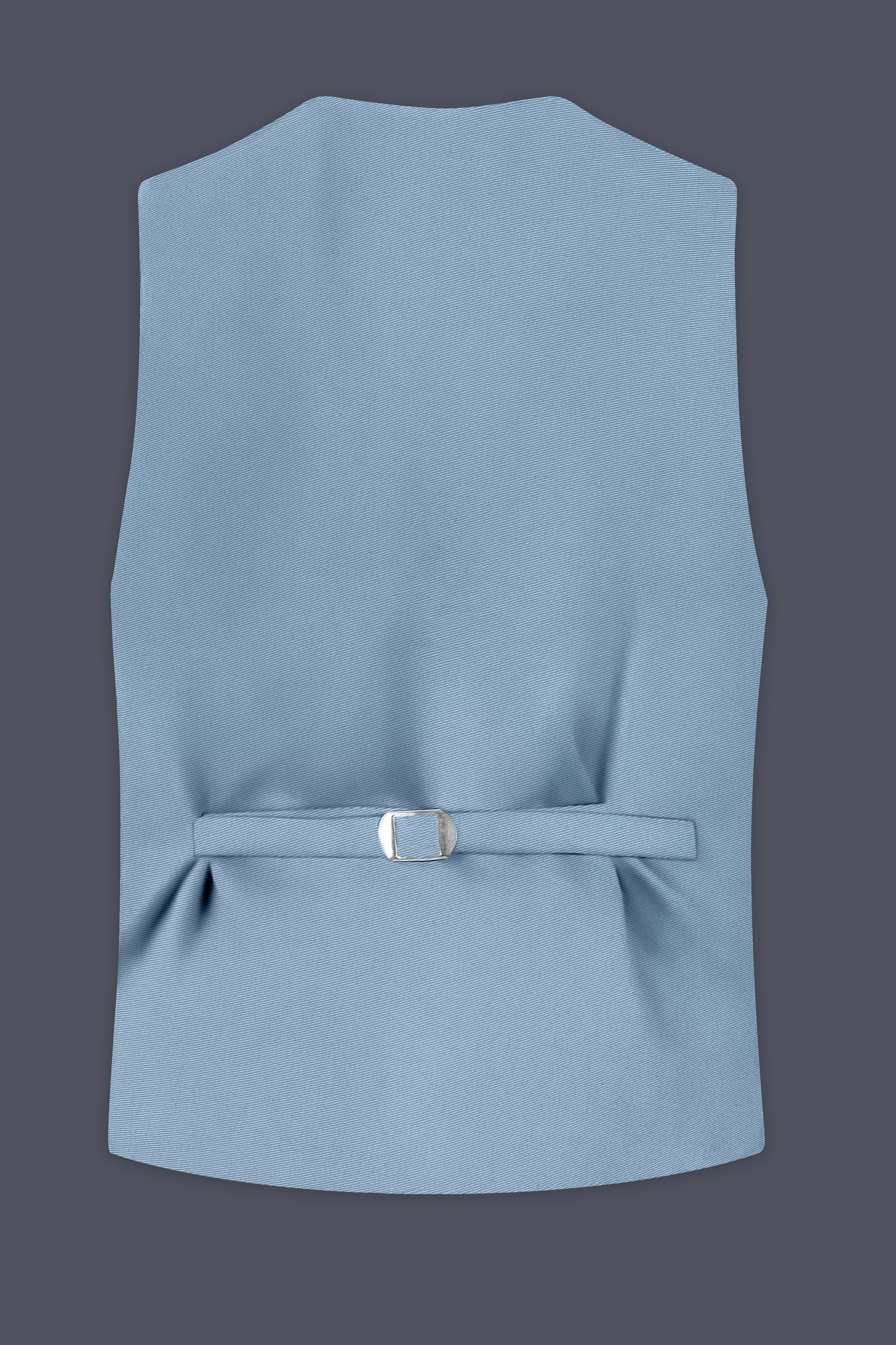 Velcian-Lynch Blue Slight Stretch Subtle Sheen Poly-Viscose Waistcoat