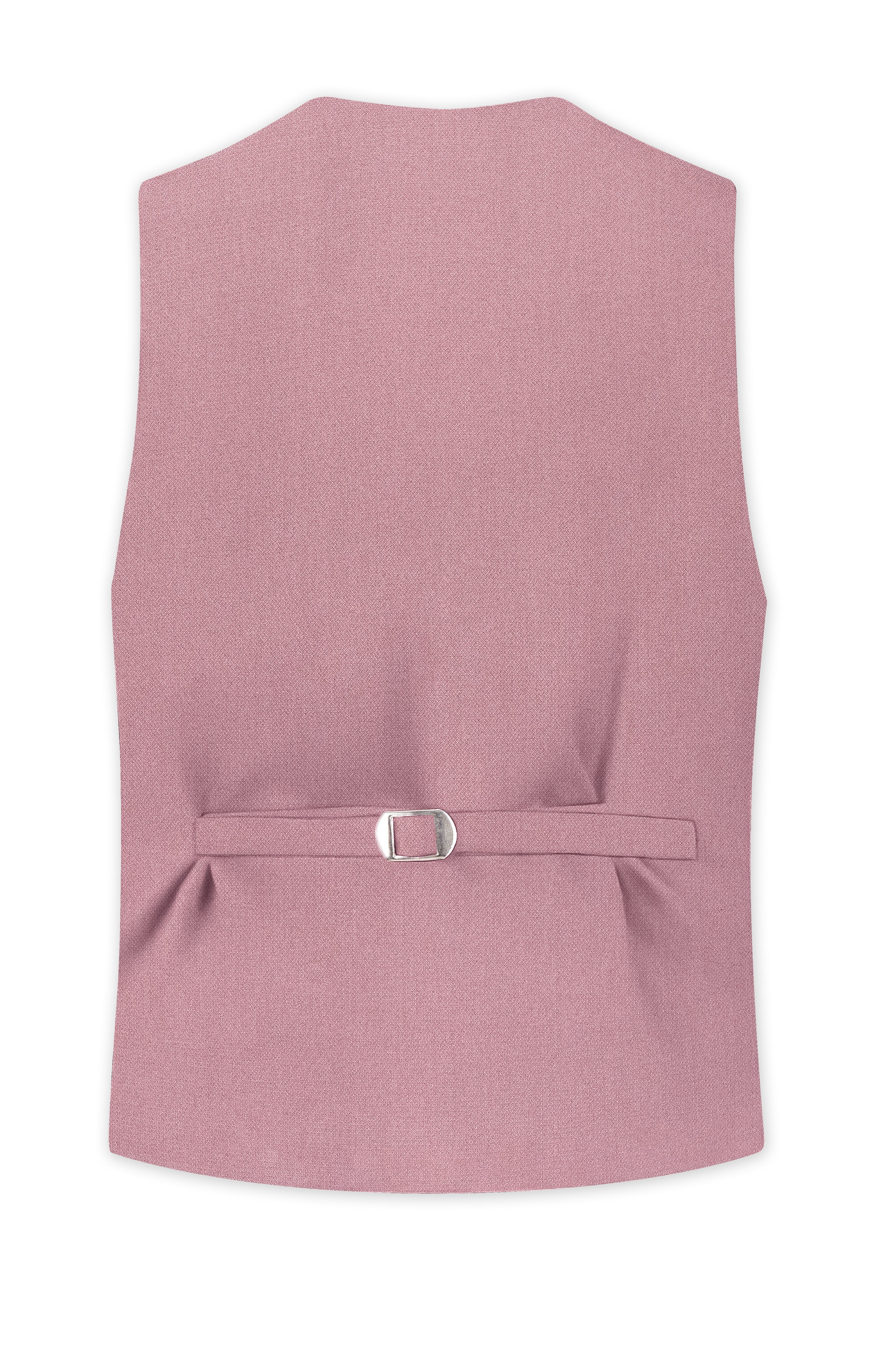 Aurore-Brandy Rose Pink Diamond Textured Wool Rich Slight Stretch Waistcoat