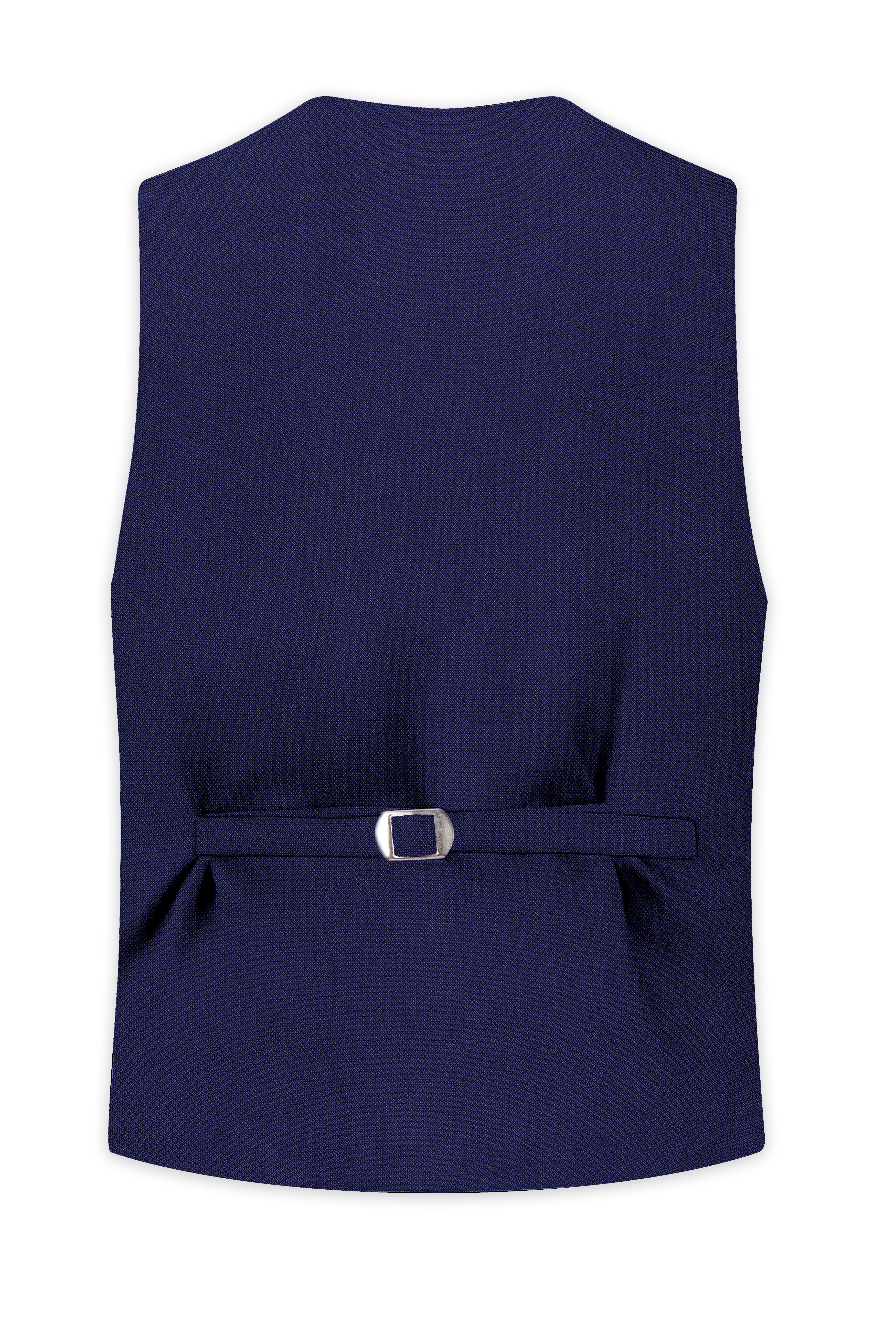 Orion-Vulcan Blue Diamond Textured Wool Rich Slight Stretch Waistcoat