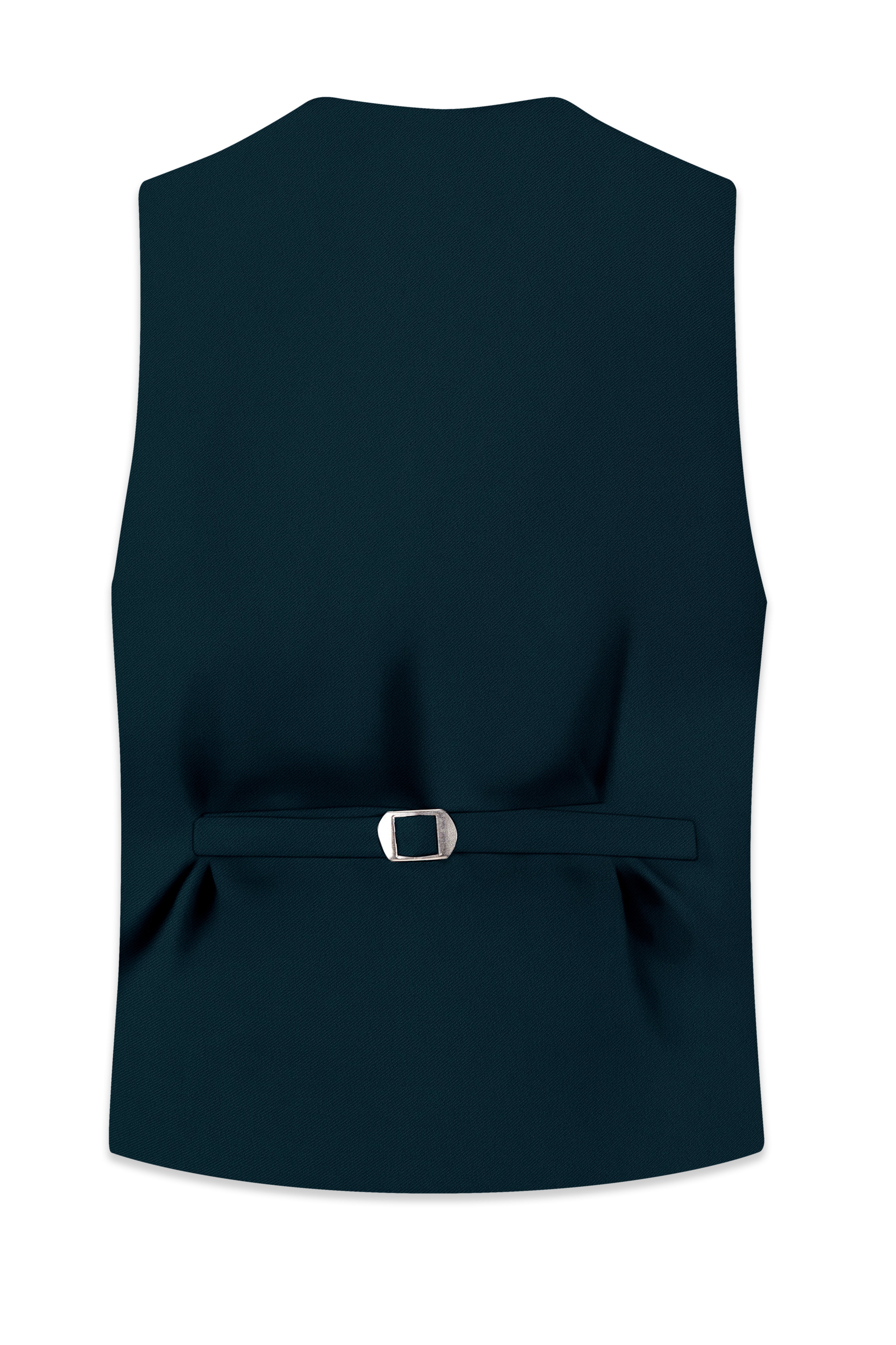 Zephyr-Korean Teal Green 4-Way Stretch Wrinkle-Free Wool Rich Waistcoat