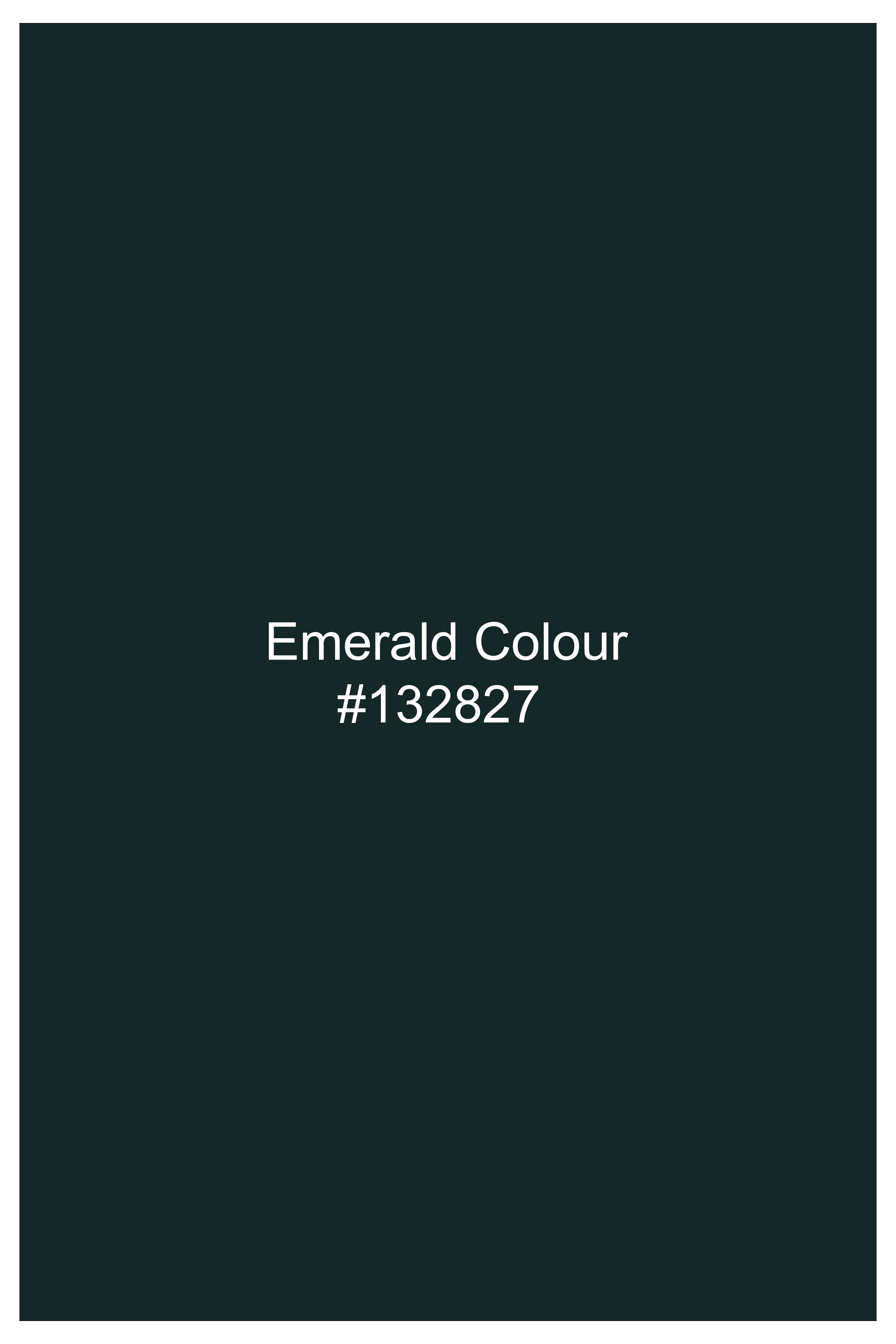 Lustre-Emerald Green Wool Rich Slight Stretch Waistcoat