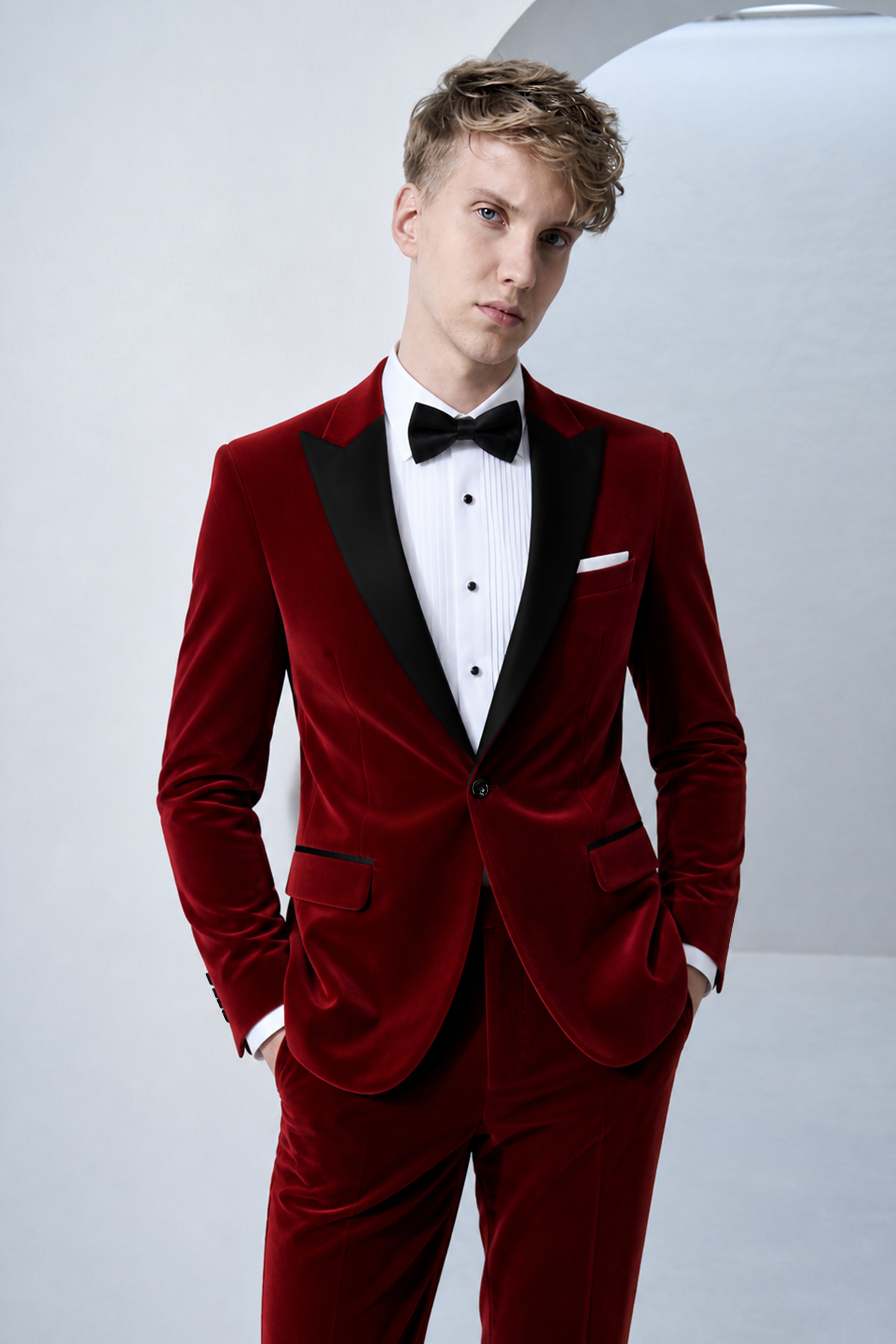 Crimsone-Temptress Red Velvet Waistcoat