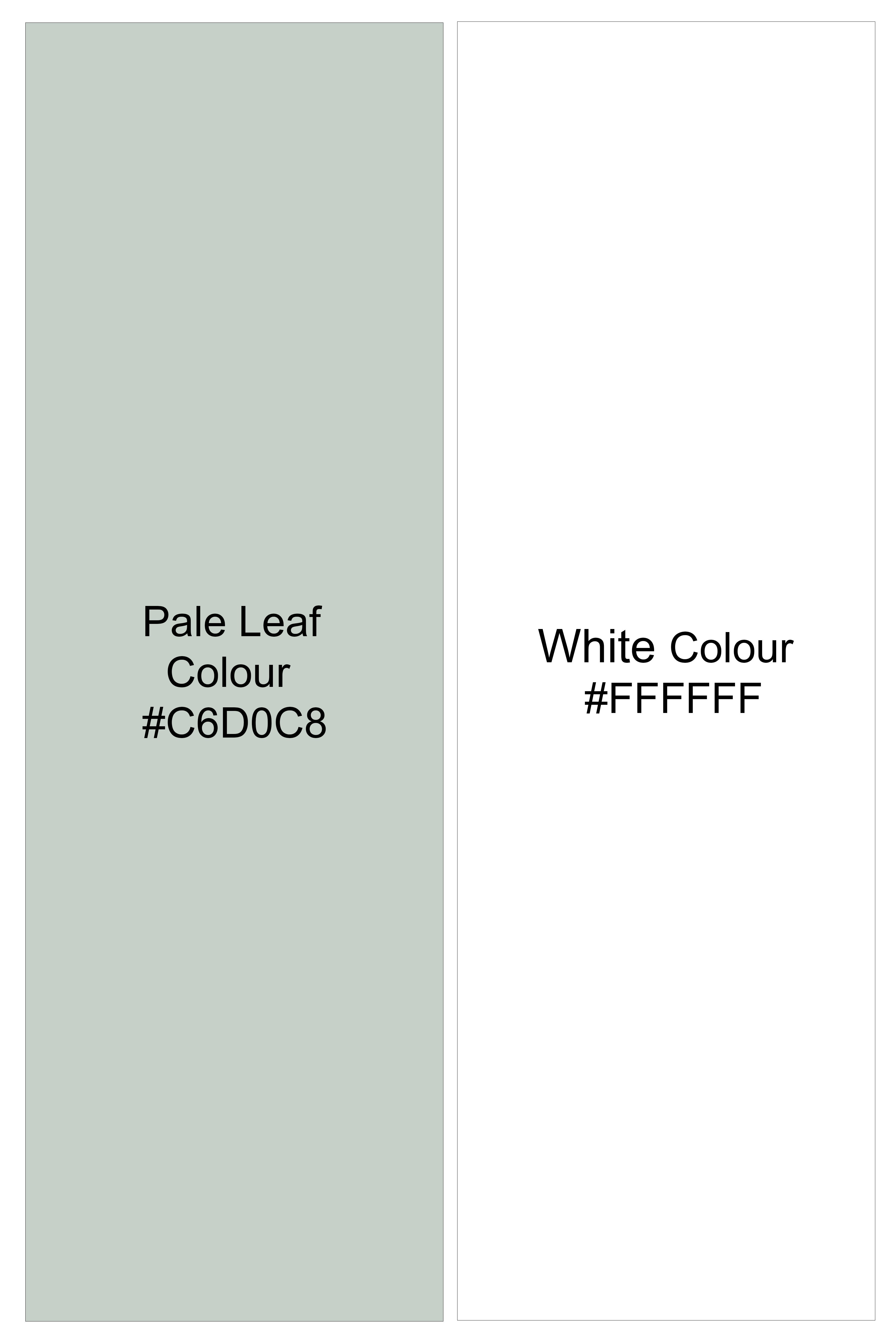 Halcyon-Pale Leaf Green And Bright White Chalk Striped Wool Rich Slight Stretch Waistcoat