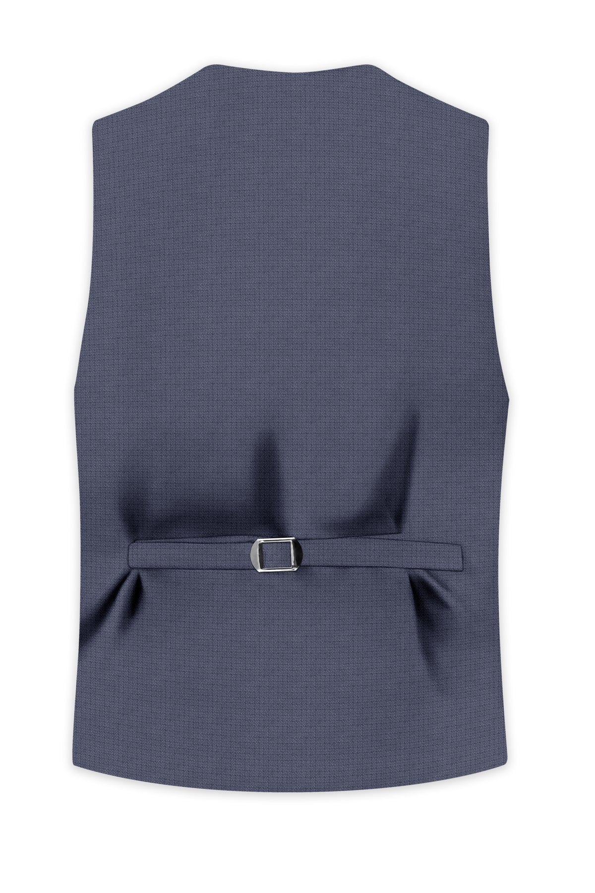 Graphite-Shuttle Gray Diamond Textured Wool Rich Slight Stretch Waistcoat