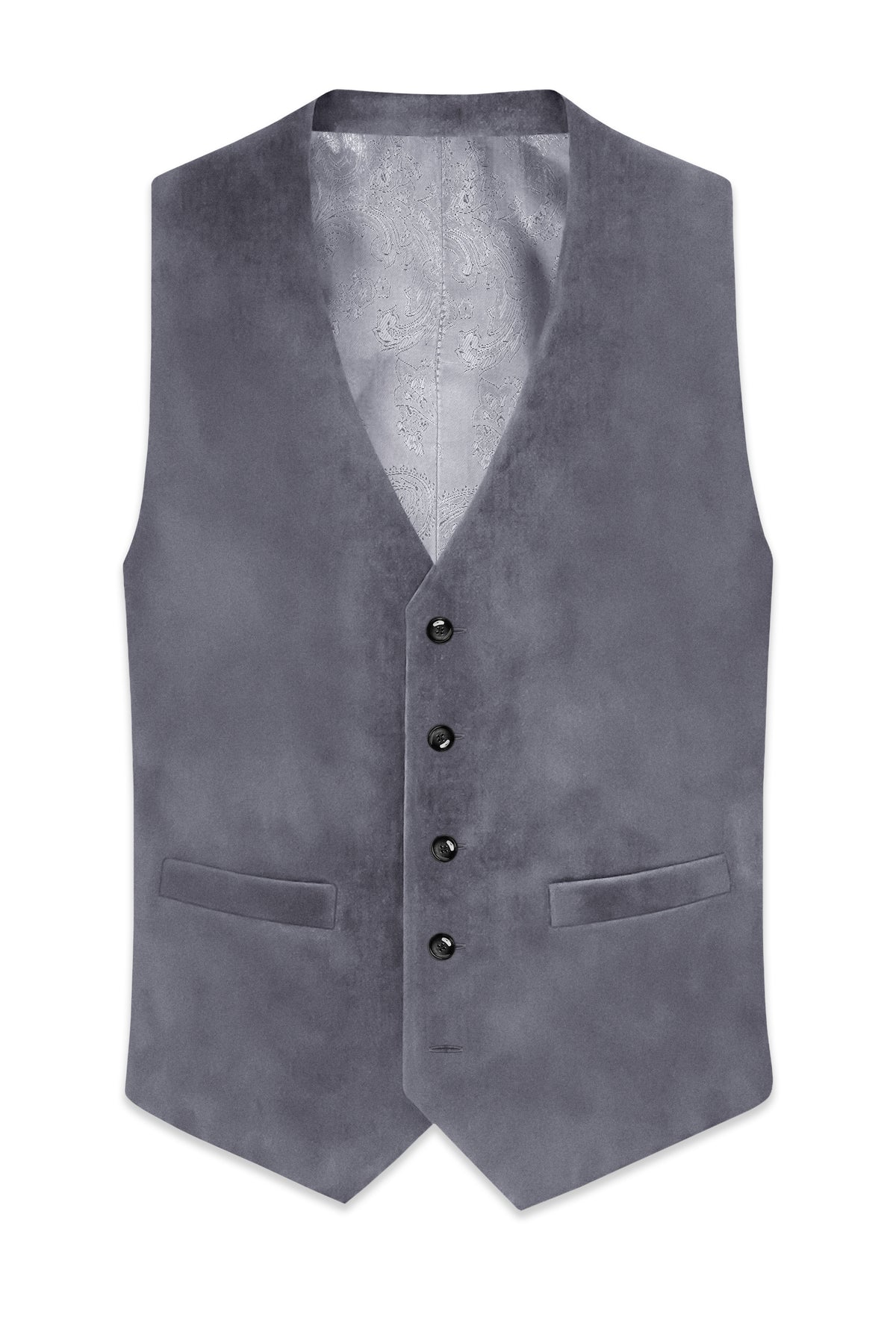 Velluto-Tuna Gray Velvet Waistcoat