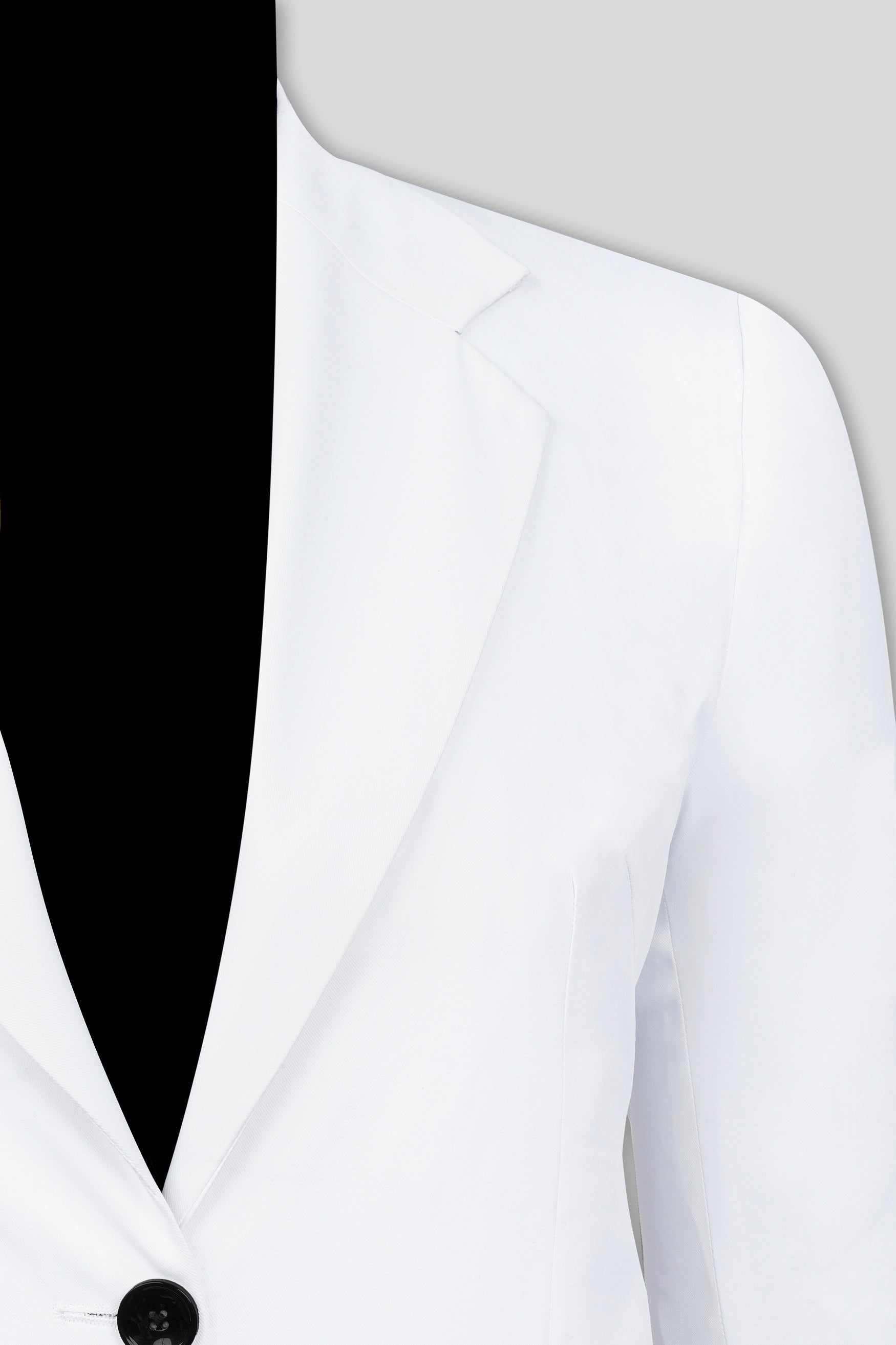 Bright White Subtle Sheen Single Breasted Women's Blazer