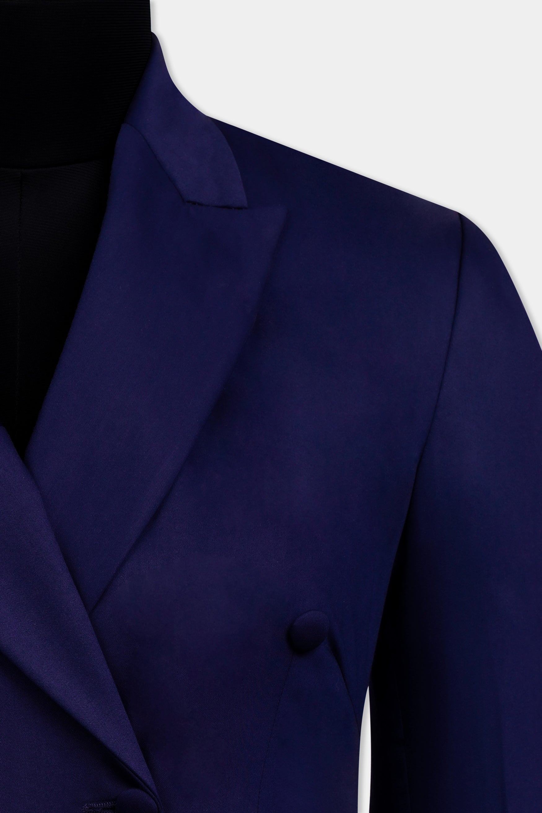 Space Blue Subtle Sheen Double Breasted Women's Blazer