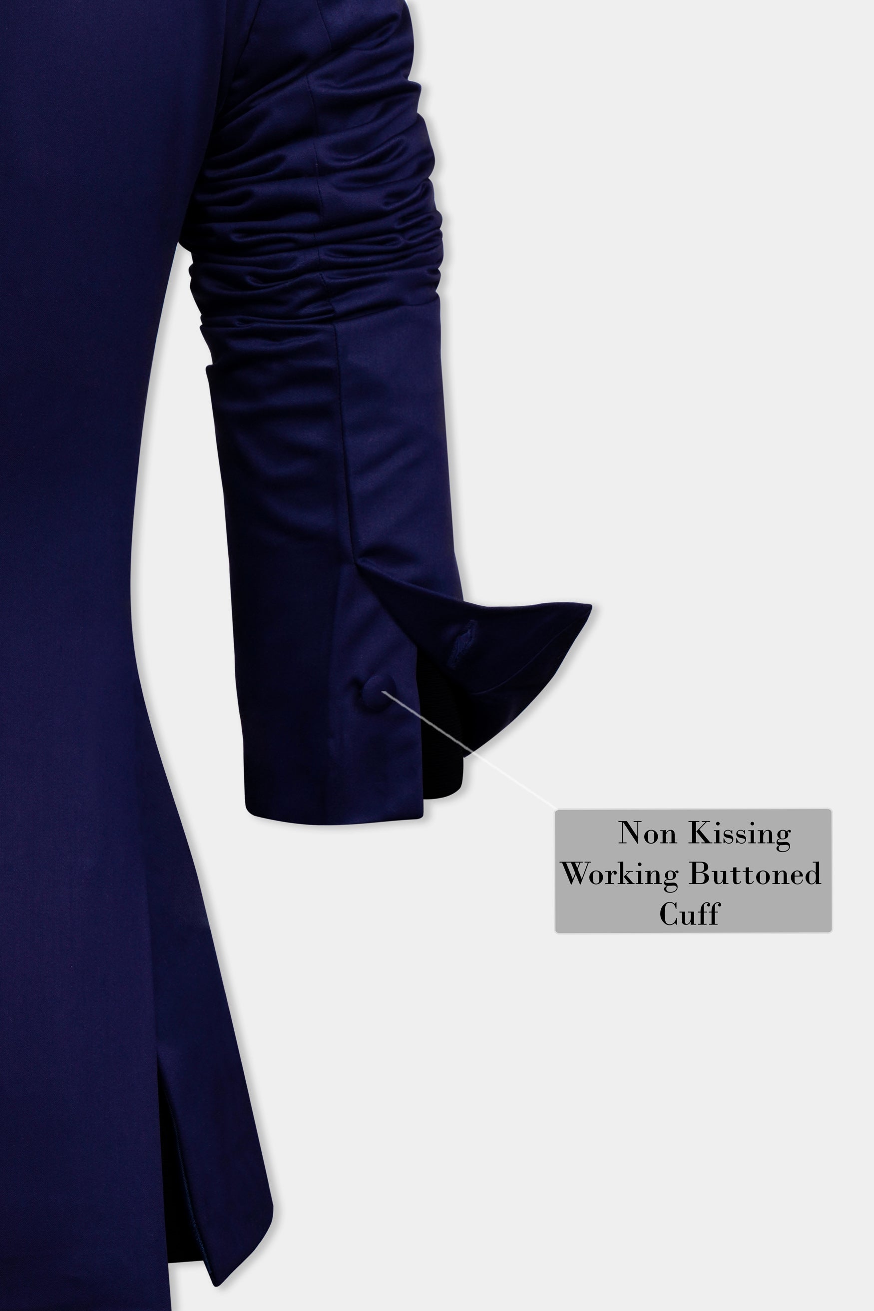 Space Blue Subtle Sheen Double Breasted Women's Blazer