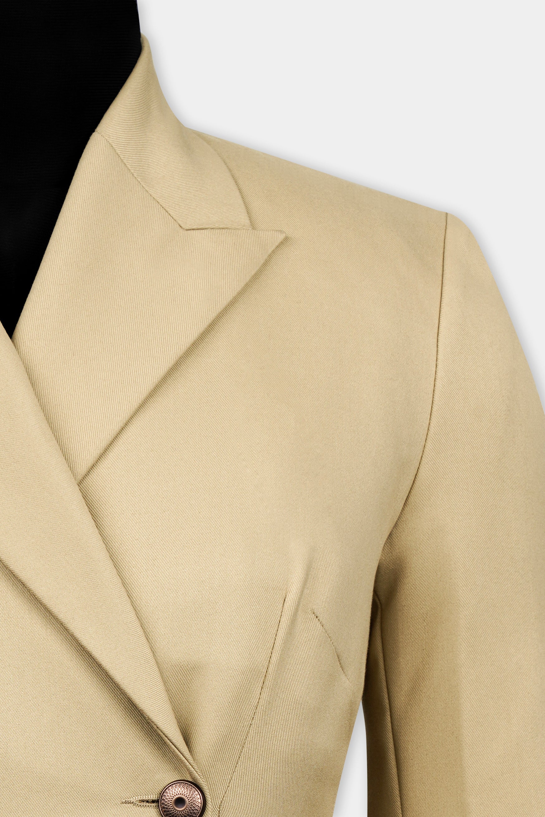 Cashmere Cream Wool Rich Double Breasted Women’s Designer Blazer