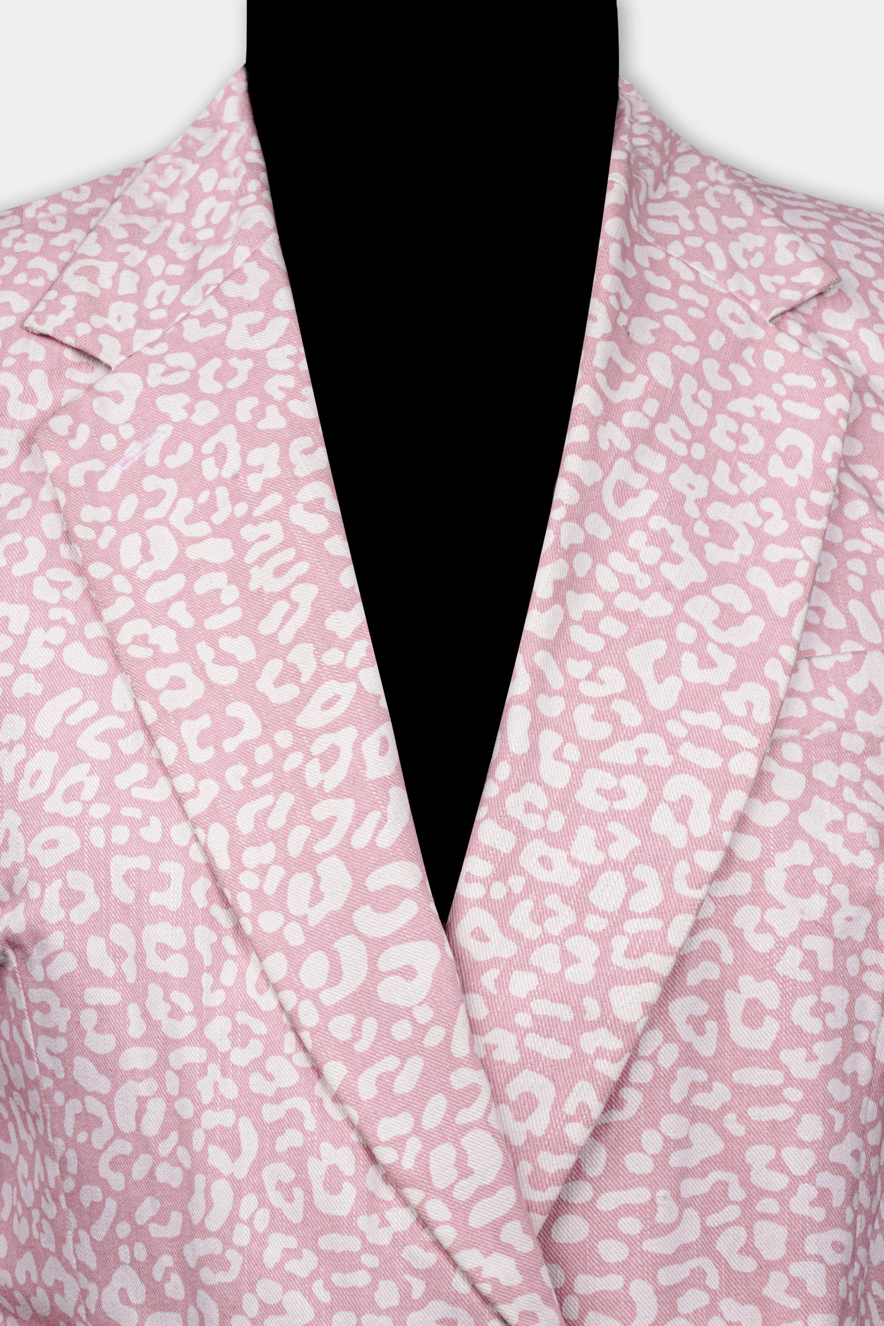 Thistle Pink and Bright White Animal Printed Premium Cotton Women’s Designer Blazer