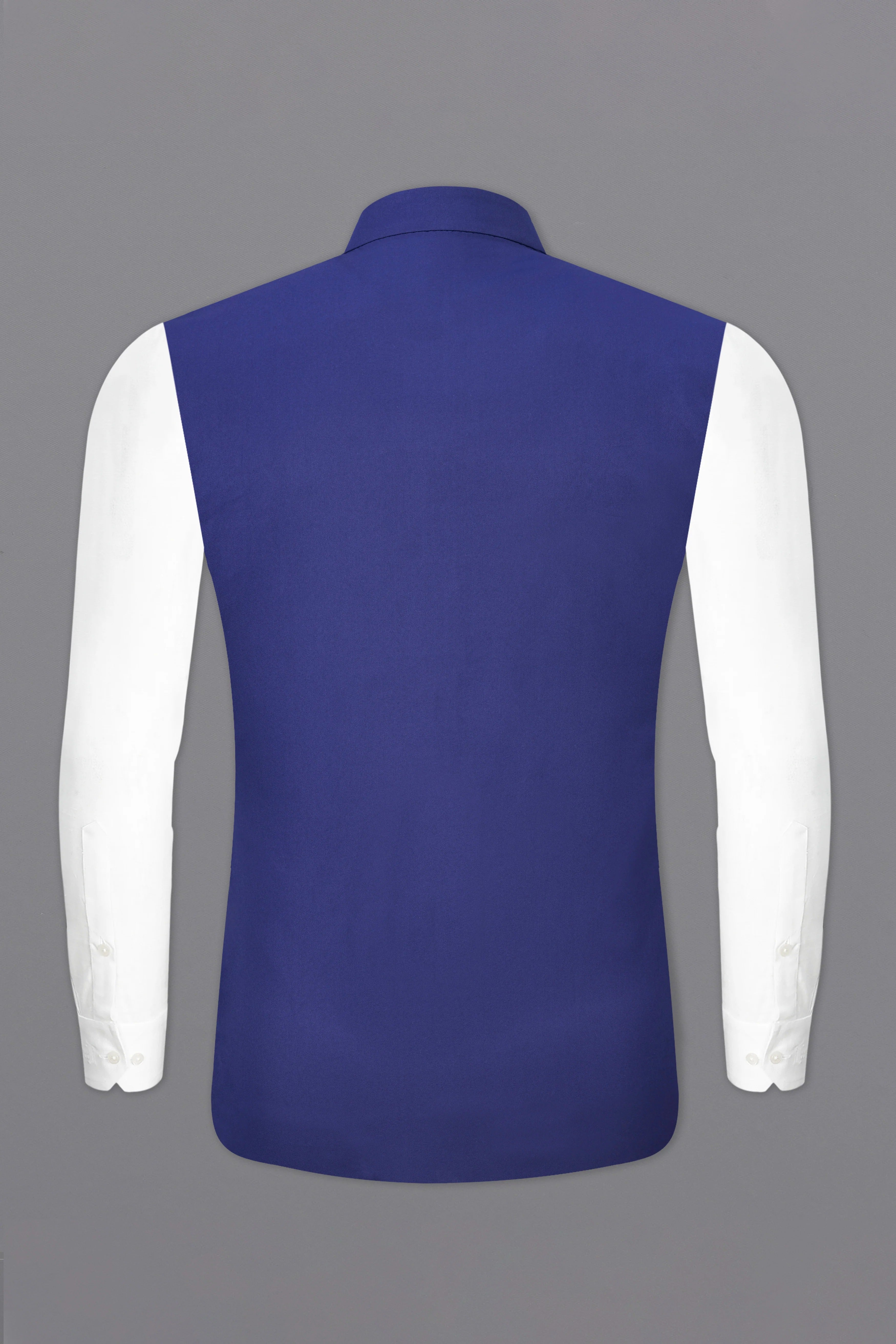 Royal Blue Textured Nehru Jacket
