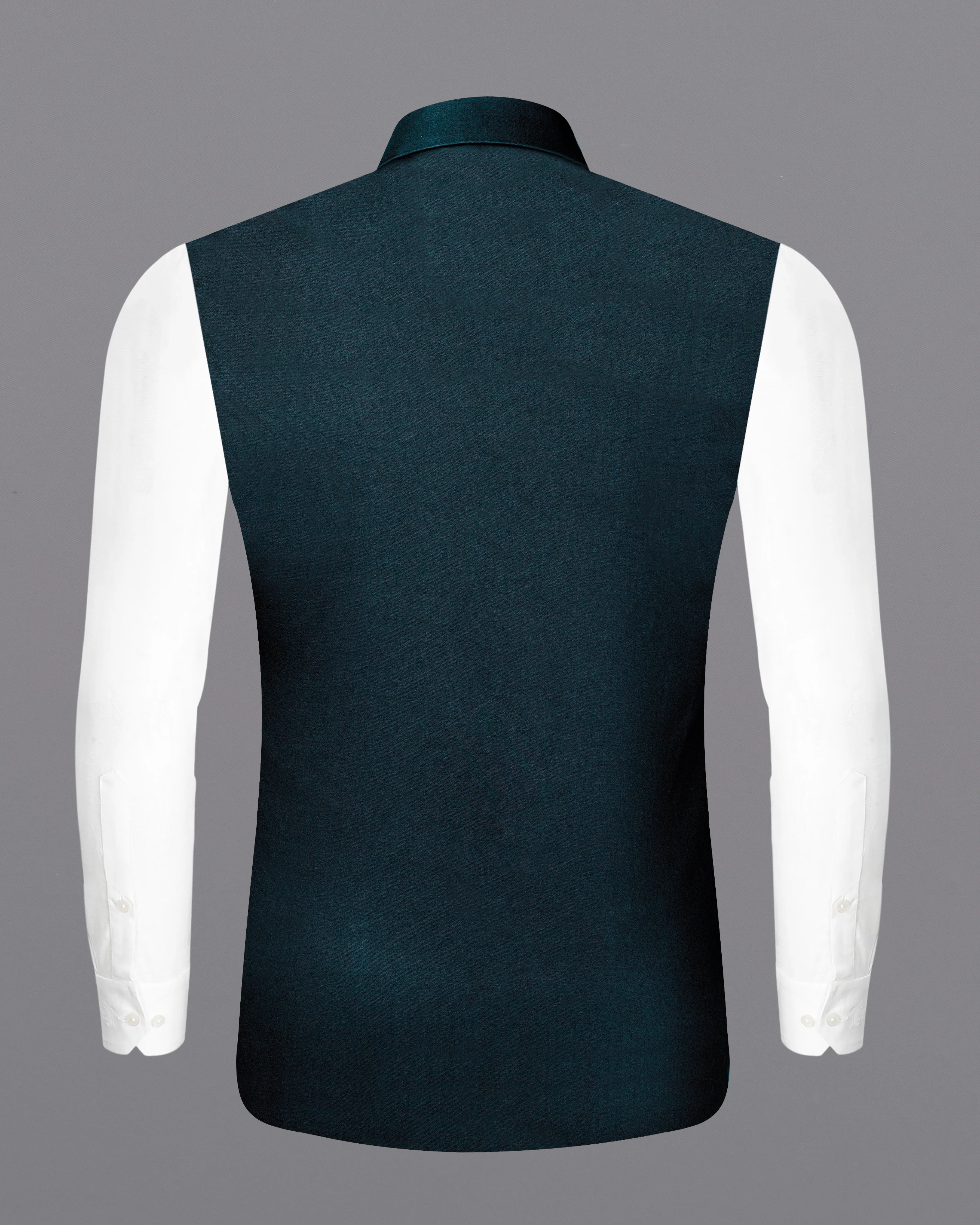 Timber Sea Green Solid Stretchable Premium Cotton Traveler Nehru Jacket