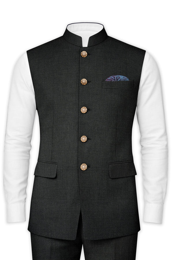 Piano Gray Textured Nehru Jacket