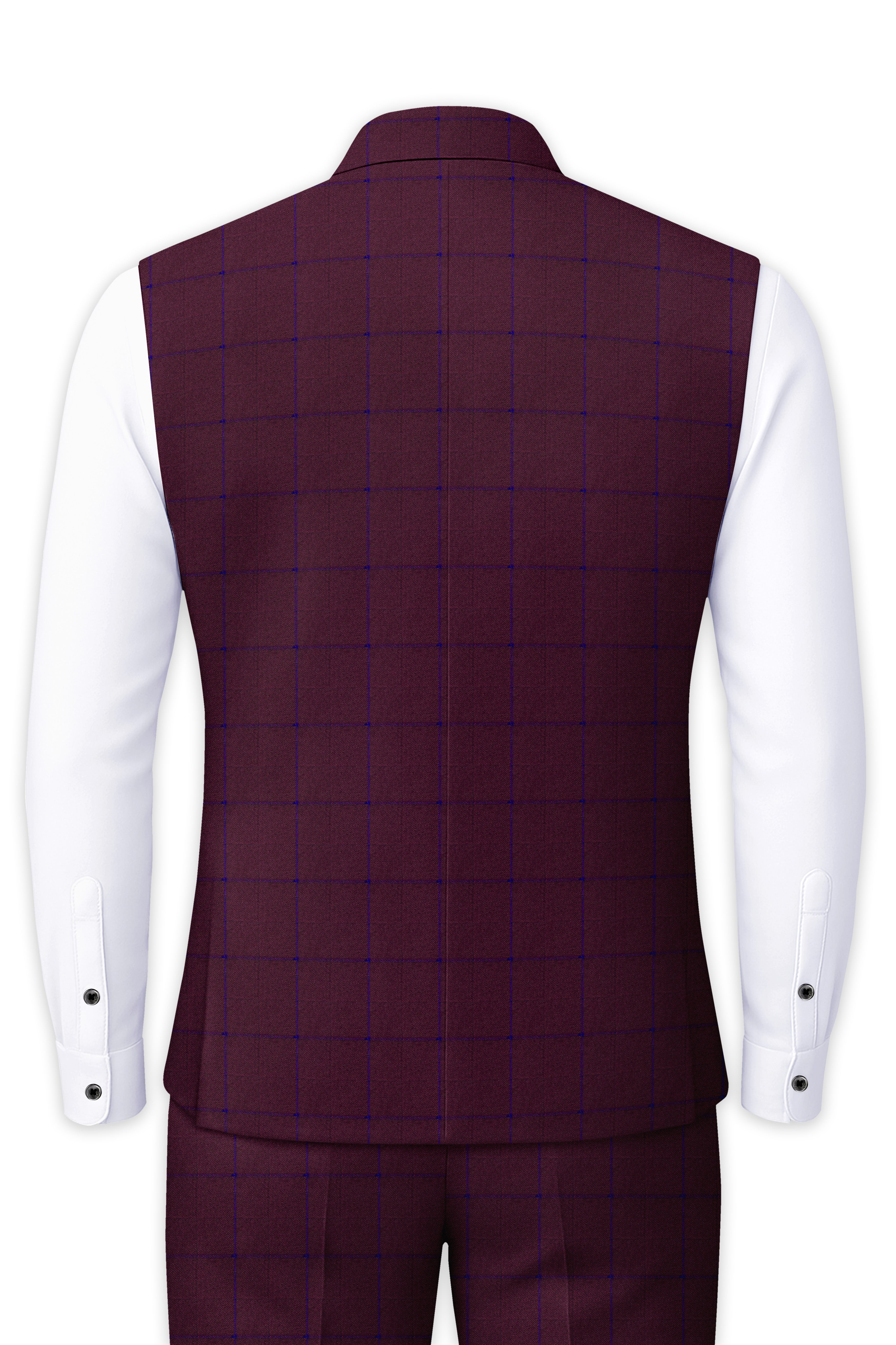Wine Berry With Haiti Blue Nehru Jacket
