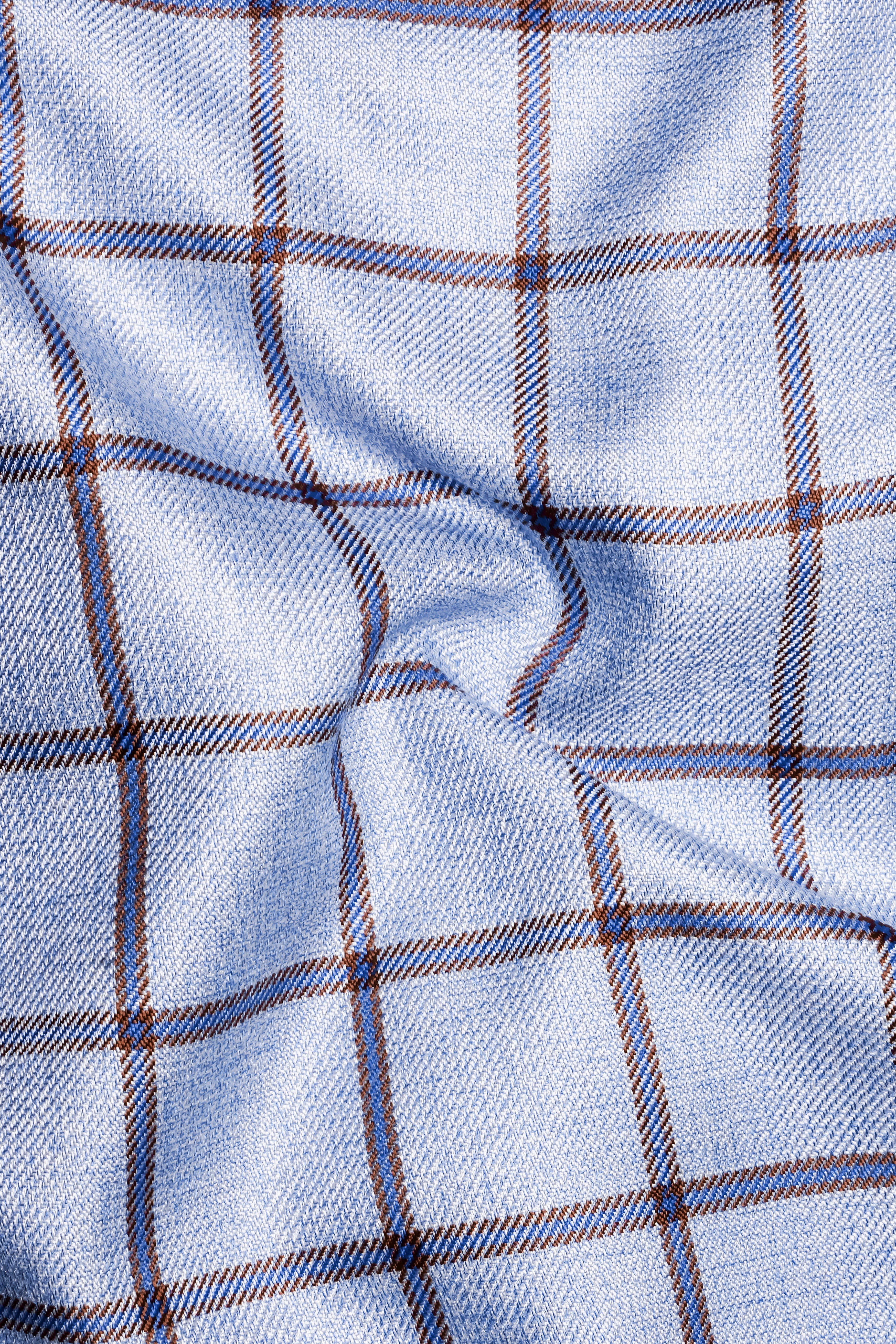 Spun Pearl Blue Checkered Bandhgala Nehru Jacket