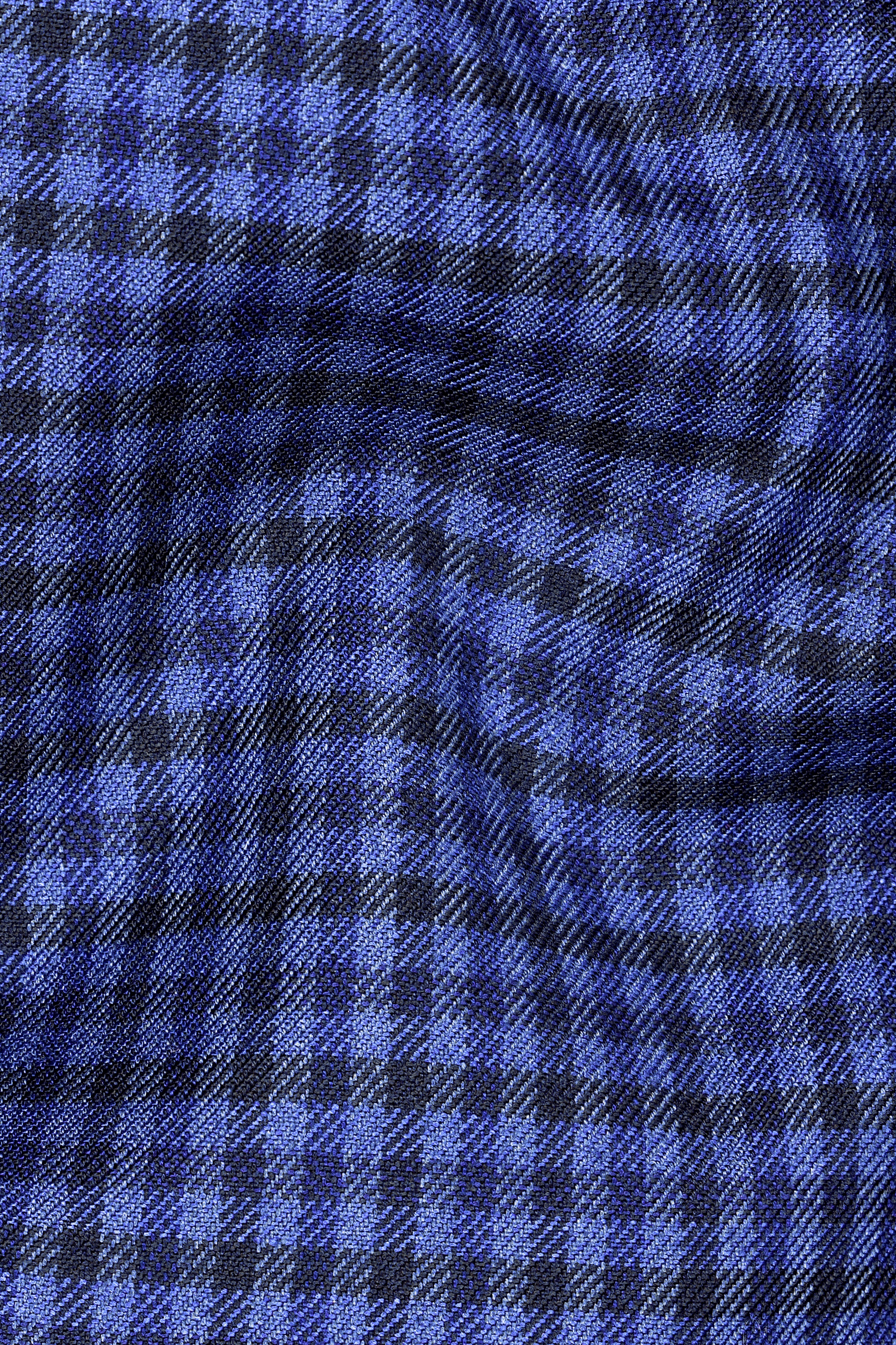 Victoria Blue Gingham Checkered Nehru Jacket