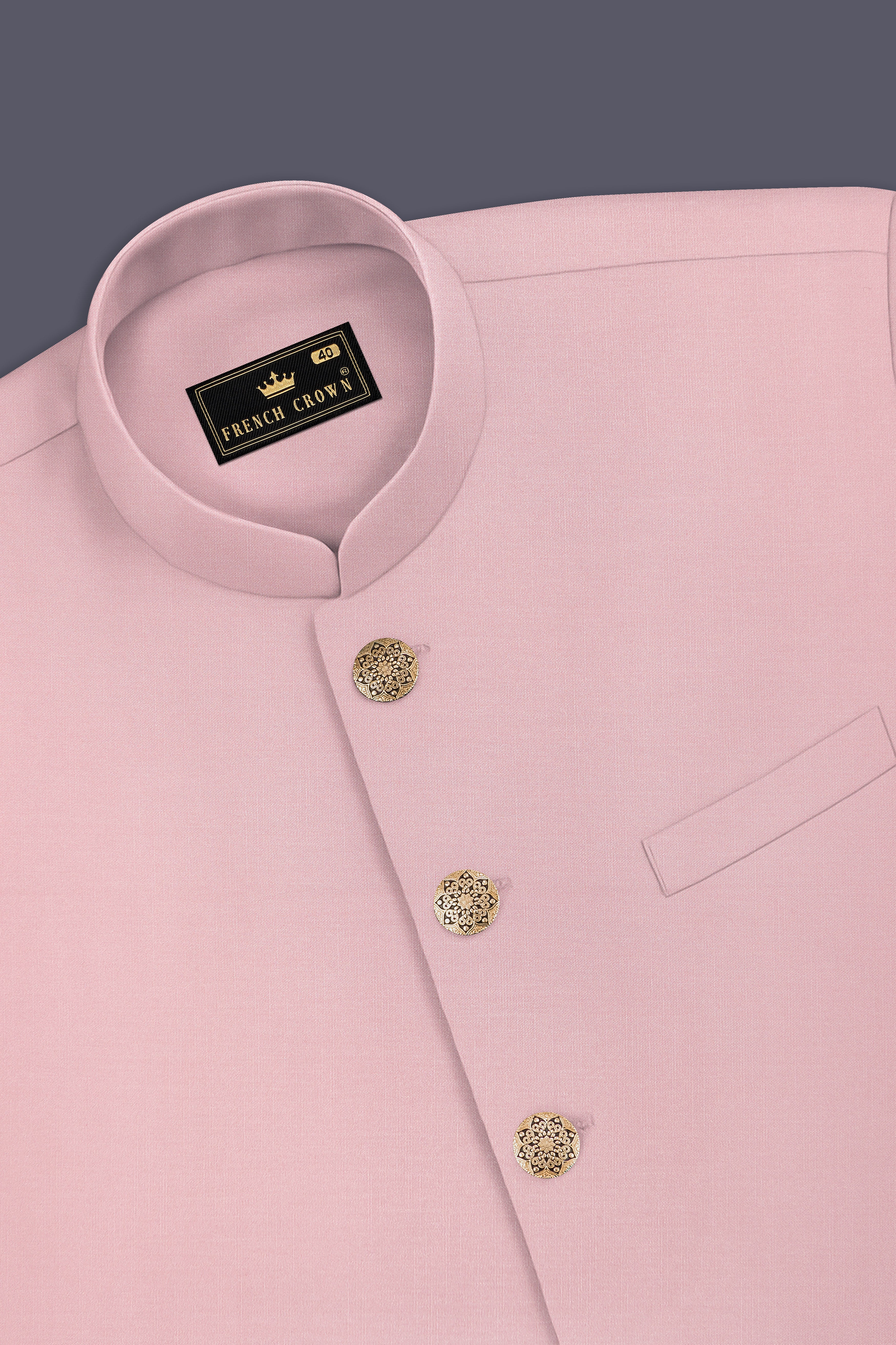 Beauty Bush Pink Designer Nehru Jacket