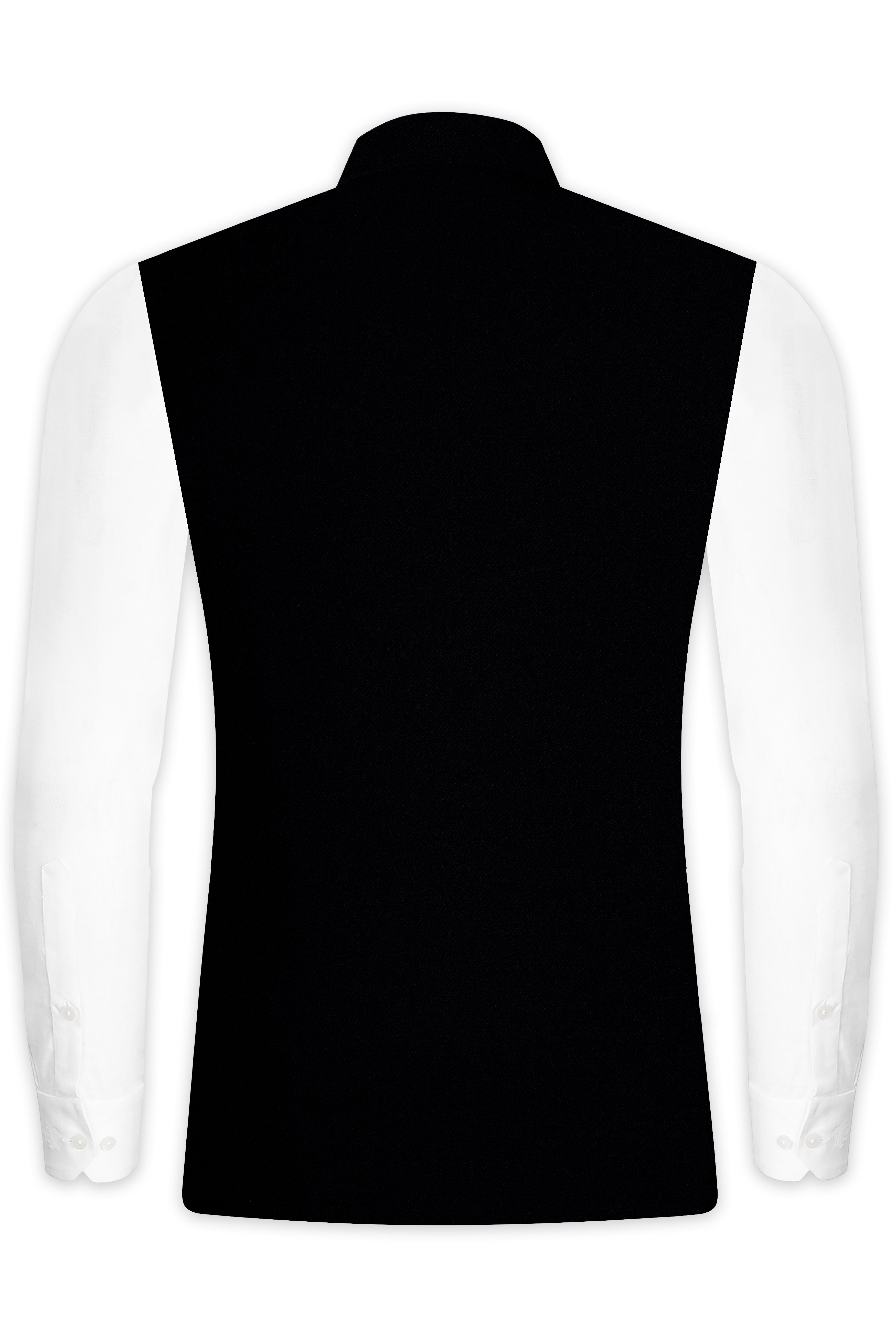 Noirex-Korean Black ( The Best Black We Have ) 4-Way Stretch Wrinkle-Free Fluid Drape Fabric Nehru Jacket