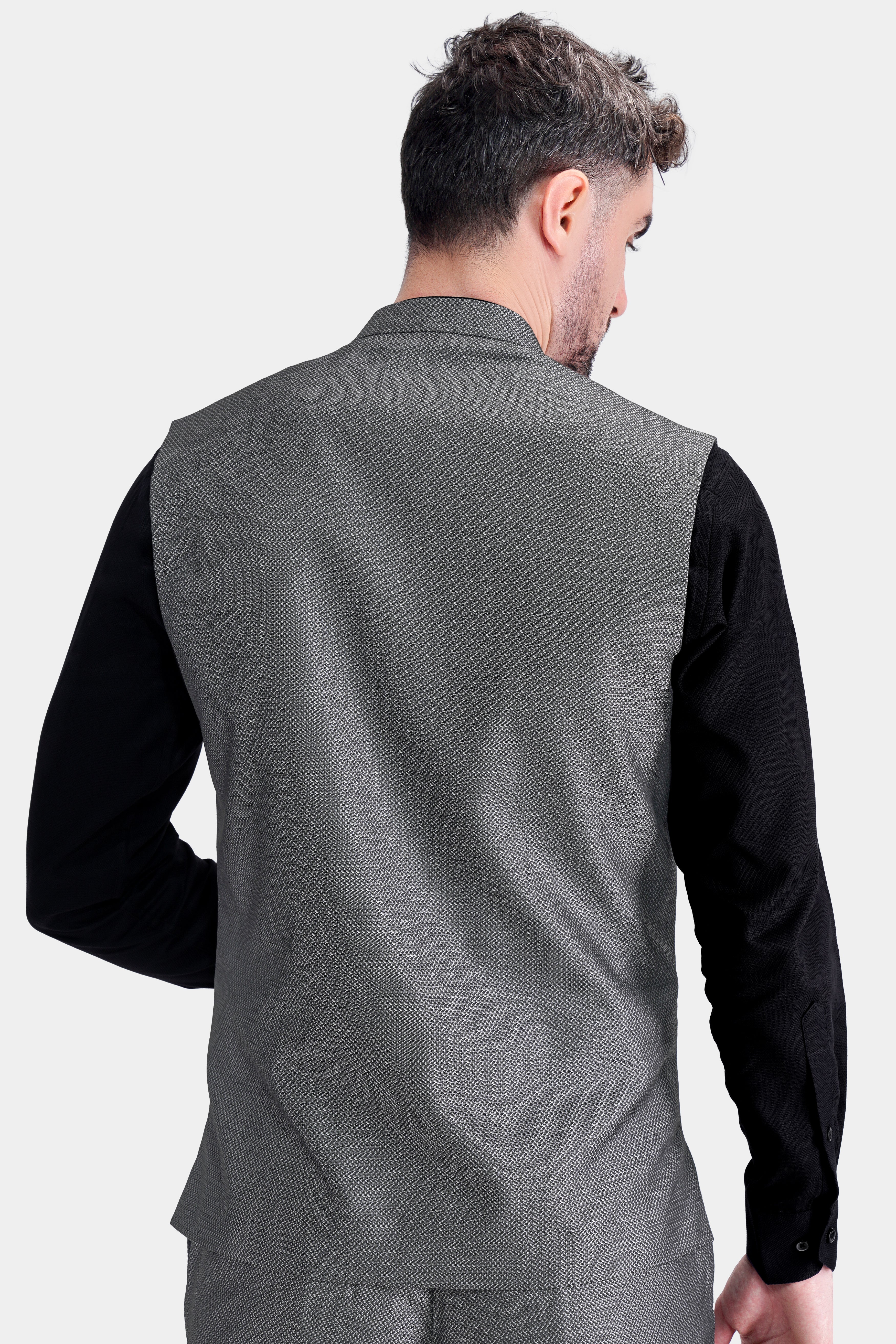 Flint with Tuatara Gray Wool Rich Nehru Jacket WC2756-36, WC2756-38, WC2756-40, WC2756-42, WC2756-44, WC2756-46, WC2756-48, WC2756-50, WC2756-52, WC2756-54, WC2756-56, WC2756-58, WC2756-60