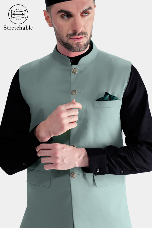Edward Blue Premium Cotton Stretchable Traveler Nehru Jacket