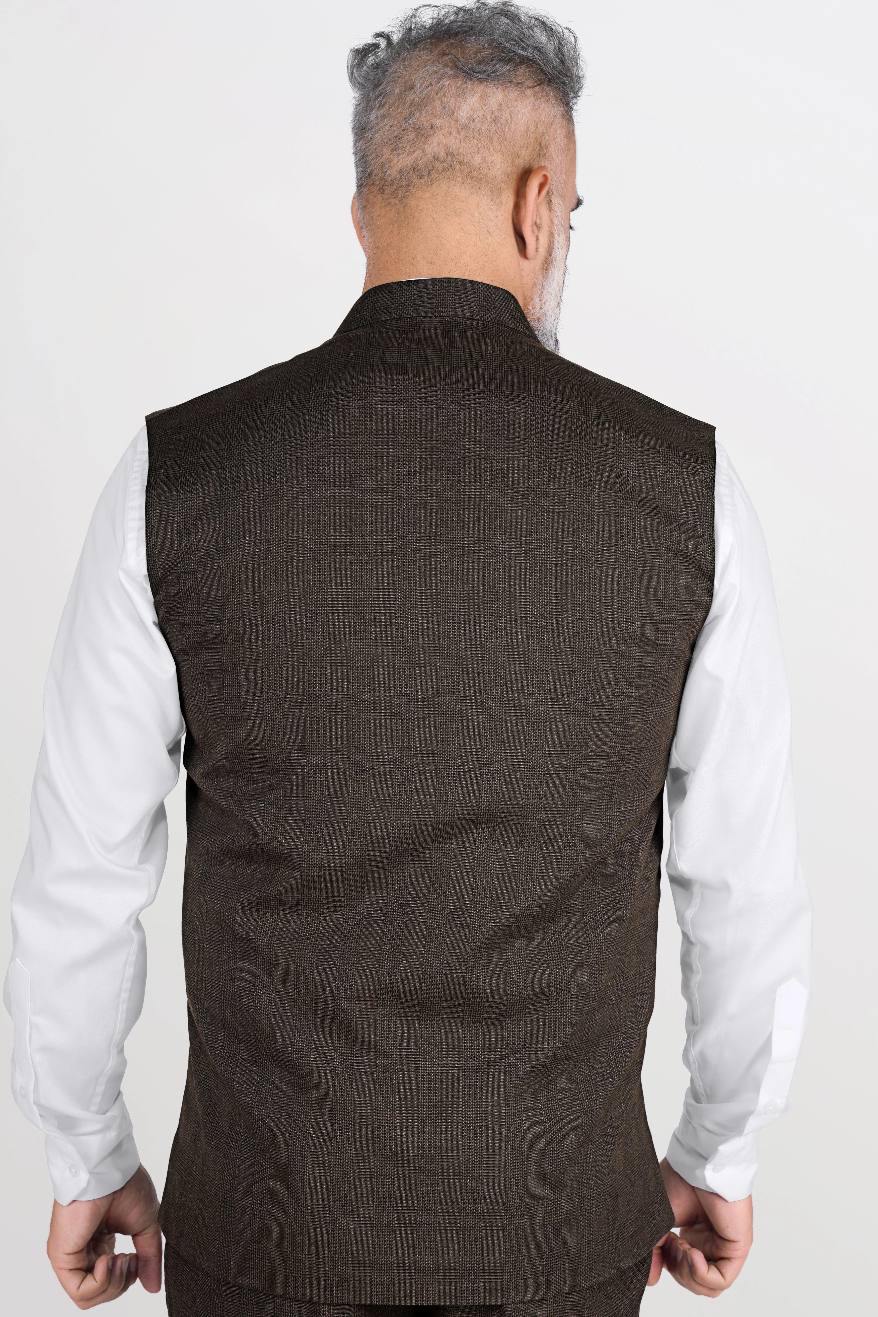 Bistre Brown Wool Rich Nehru Jacket