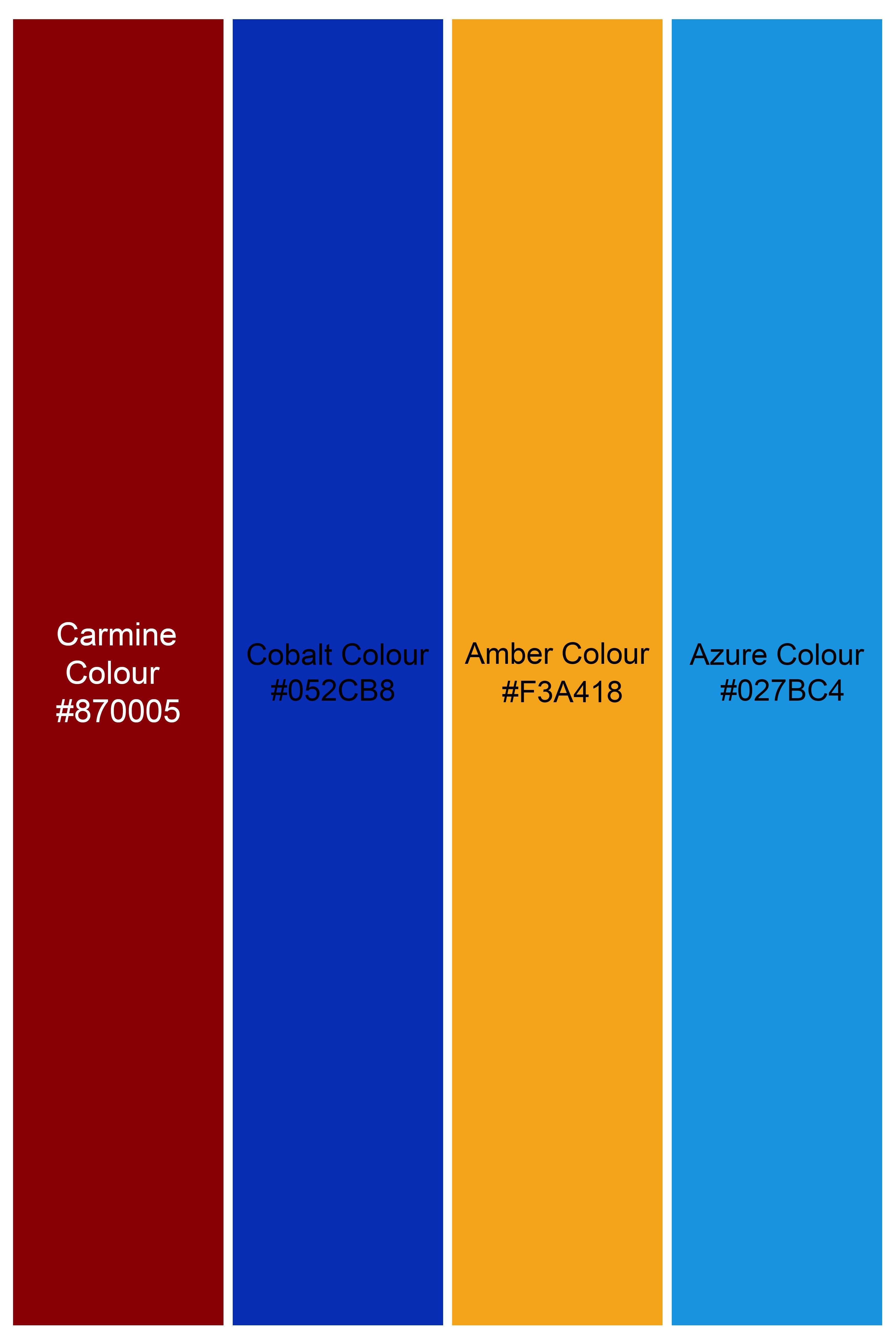 Carmine Red with Cobalt Blue and Amber Yellow Multicolour Cotton Thread Embroidered Nehru Jacket WC2883-36, WC2883-38, WC2883-40, WC2883-42, WC2883-44, WC2883-46, WC2883-48, WC2883-50, WC2883-52, WC2883-54, WC2883-56, WC2883-58, WC2883-60