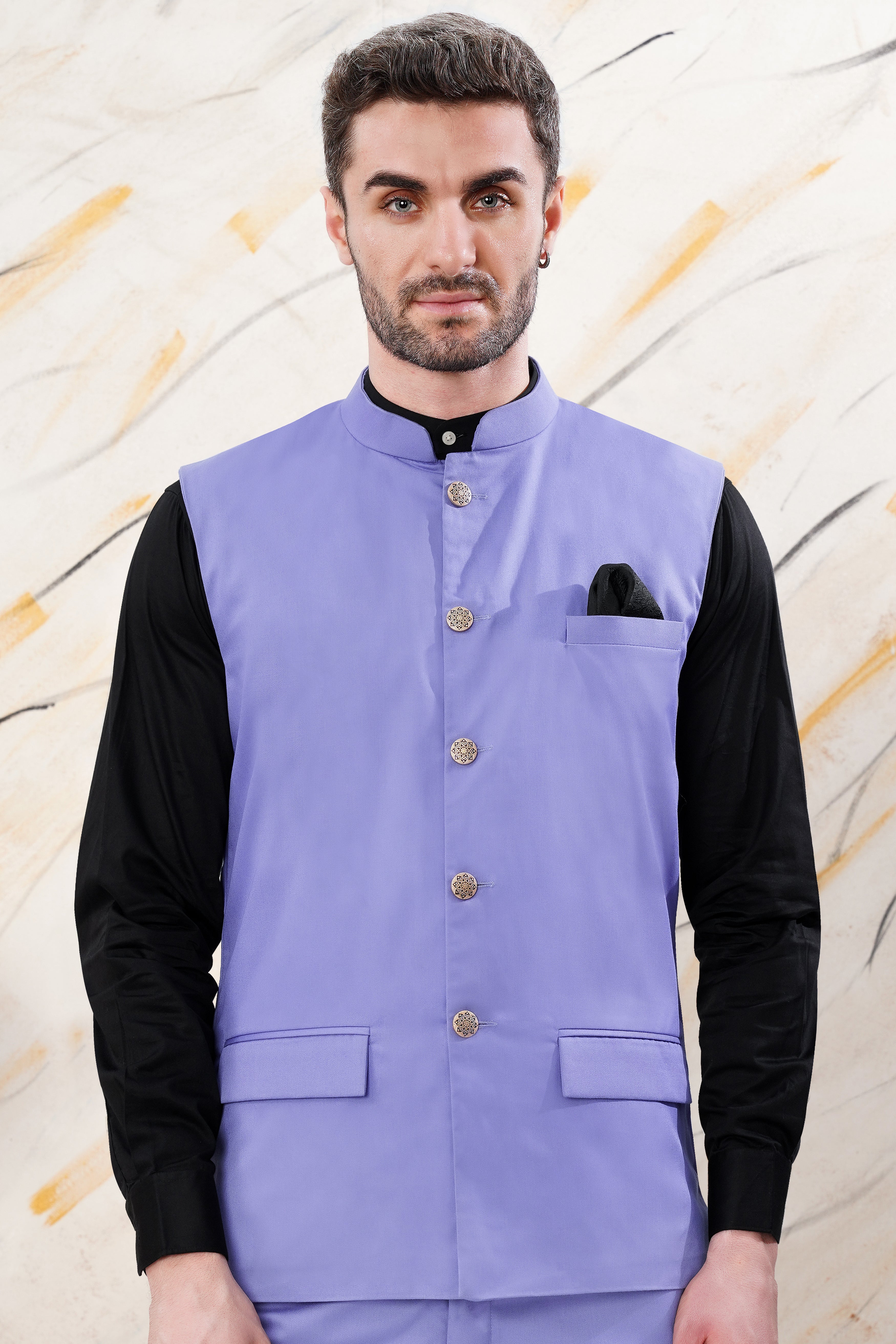 Chetwode Purple Premium Cotton Nehru Jacket WC3049-36, WC3049-38, WC3049-40, WC3049-42, WC3049-44, WC3049-46, WC3049-48, WC3049-50, WC3049-52, WC3049-54, WC3049-56, WC3049-58, WC3049-60