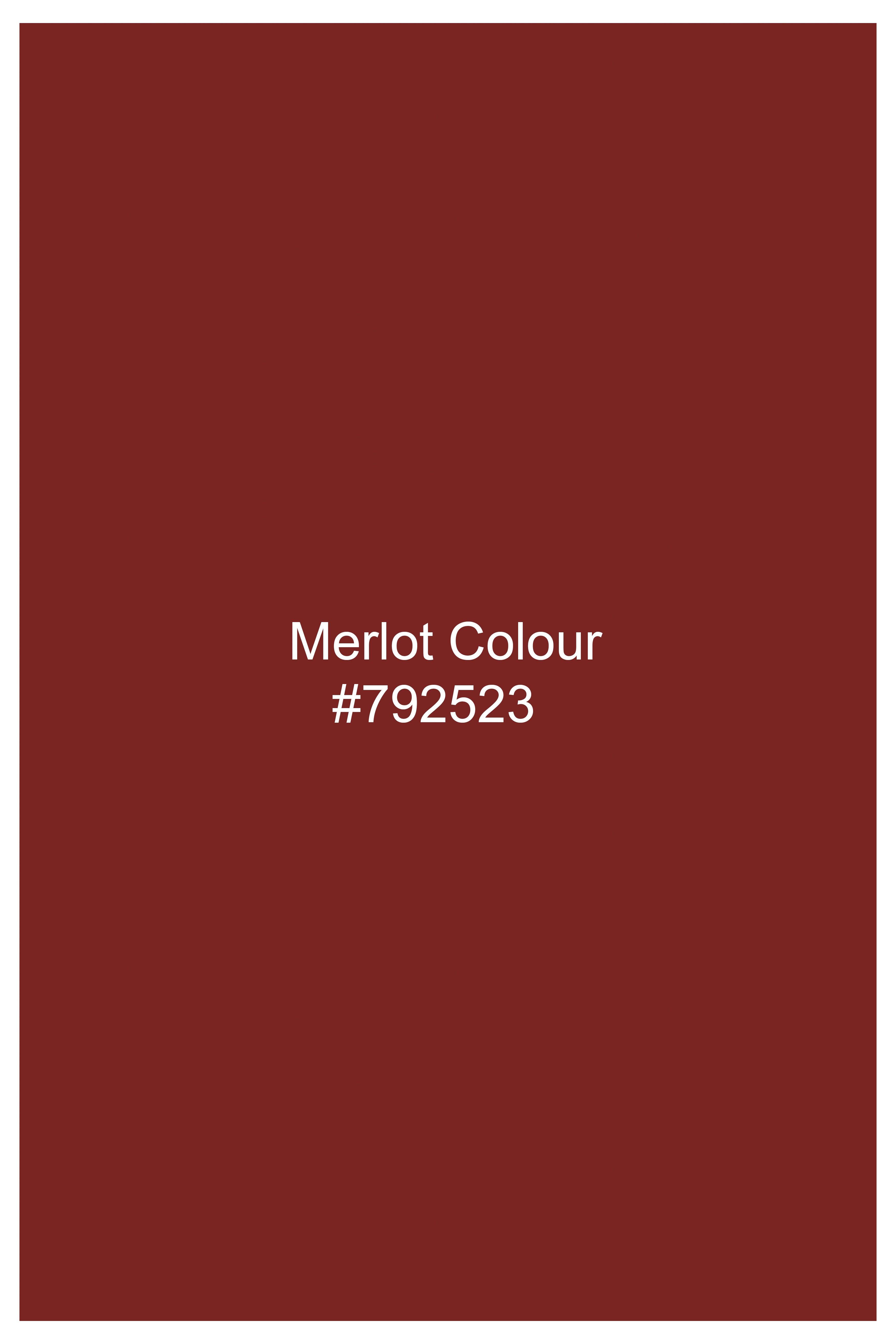 Merlot Red Textured Nehru Jacket