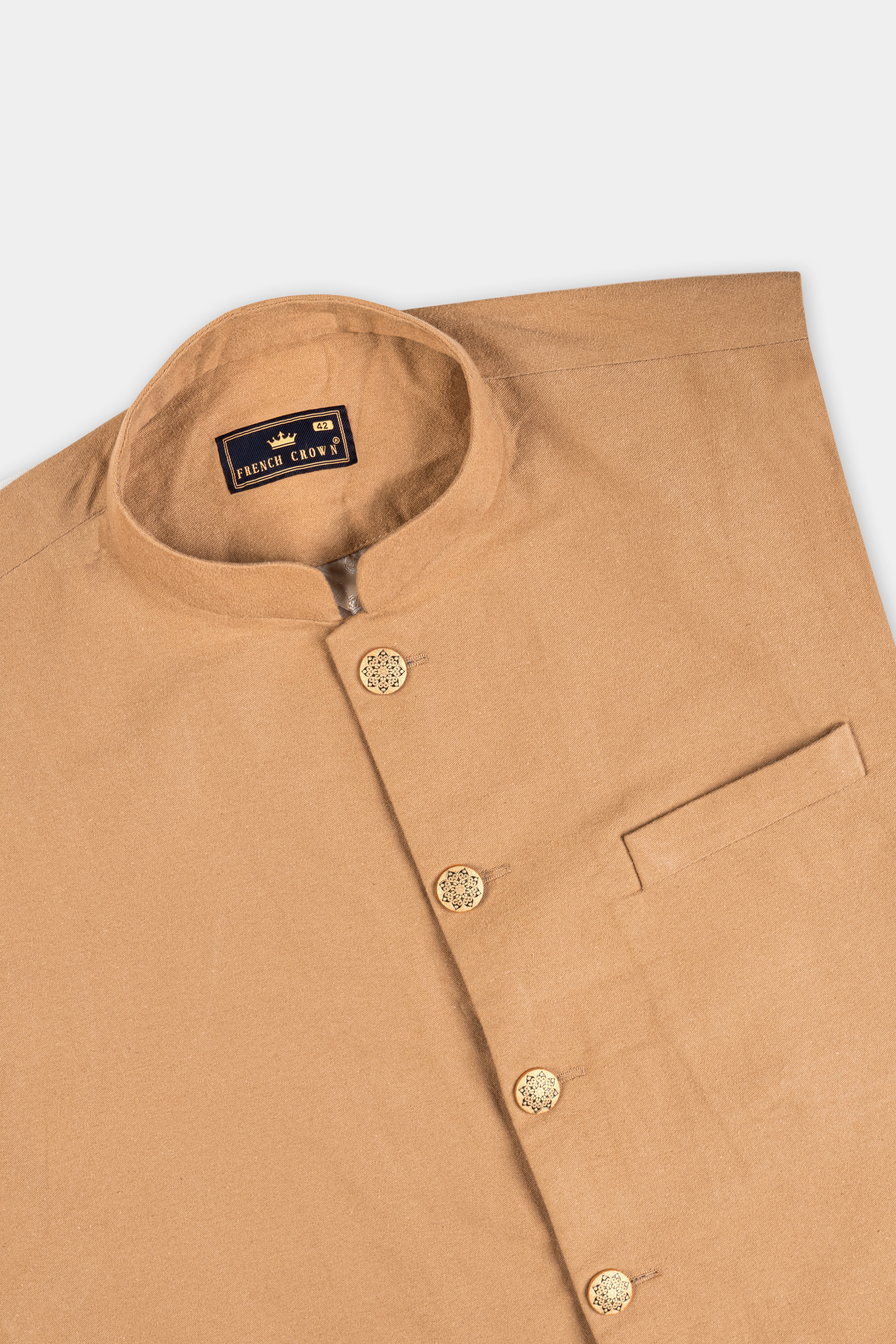 Antique Orange Corduroy Premium Cotton Nehru Jacket