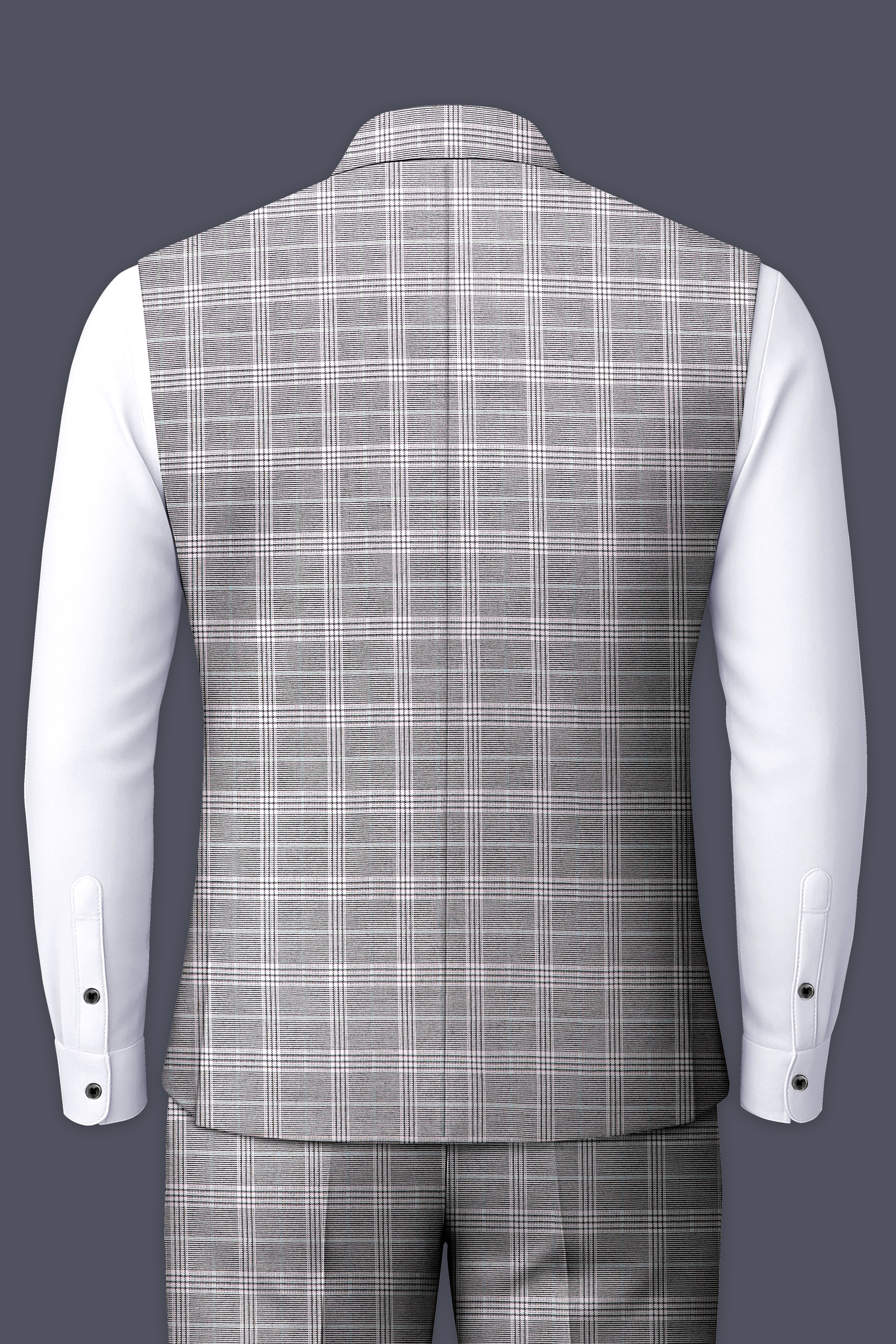 Venus Gray Plaid Wool Rich Nehru Jacket