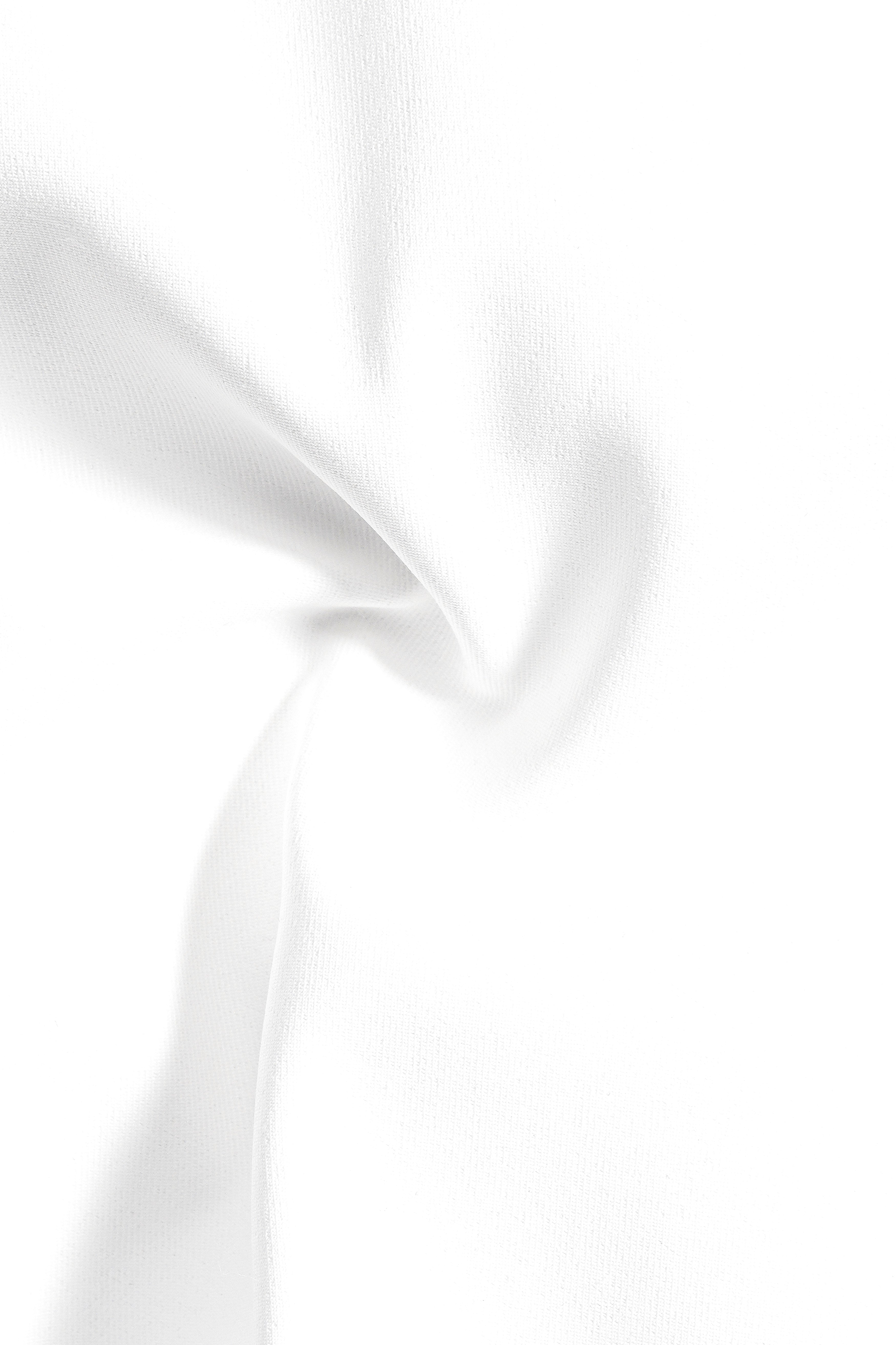 Off White Solid Wool Rich Slight Stretch Nehru Jacket