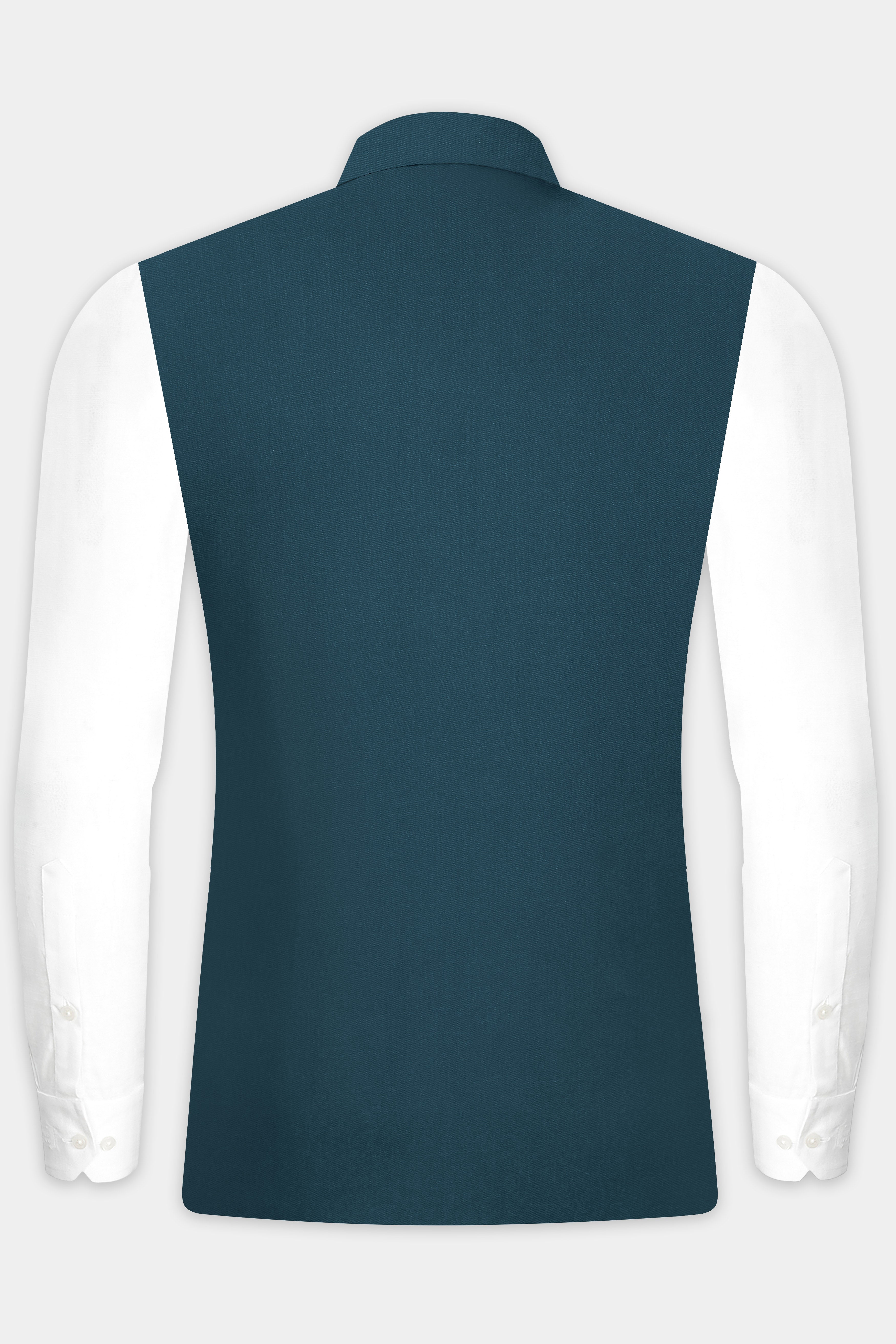 Prestige-Dianne Green Solid Wool Rich Slight Stretch Nehru Jacket