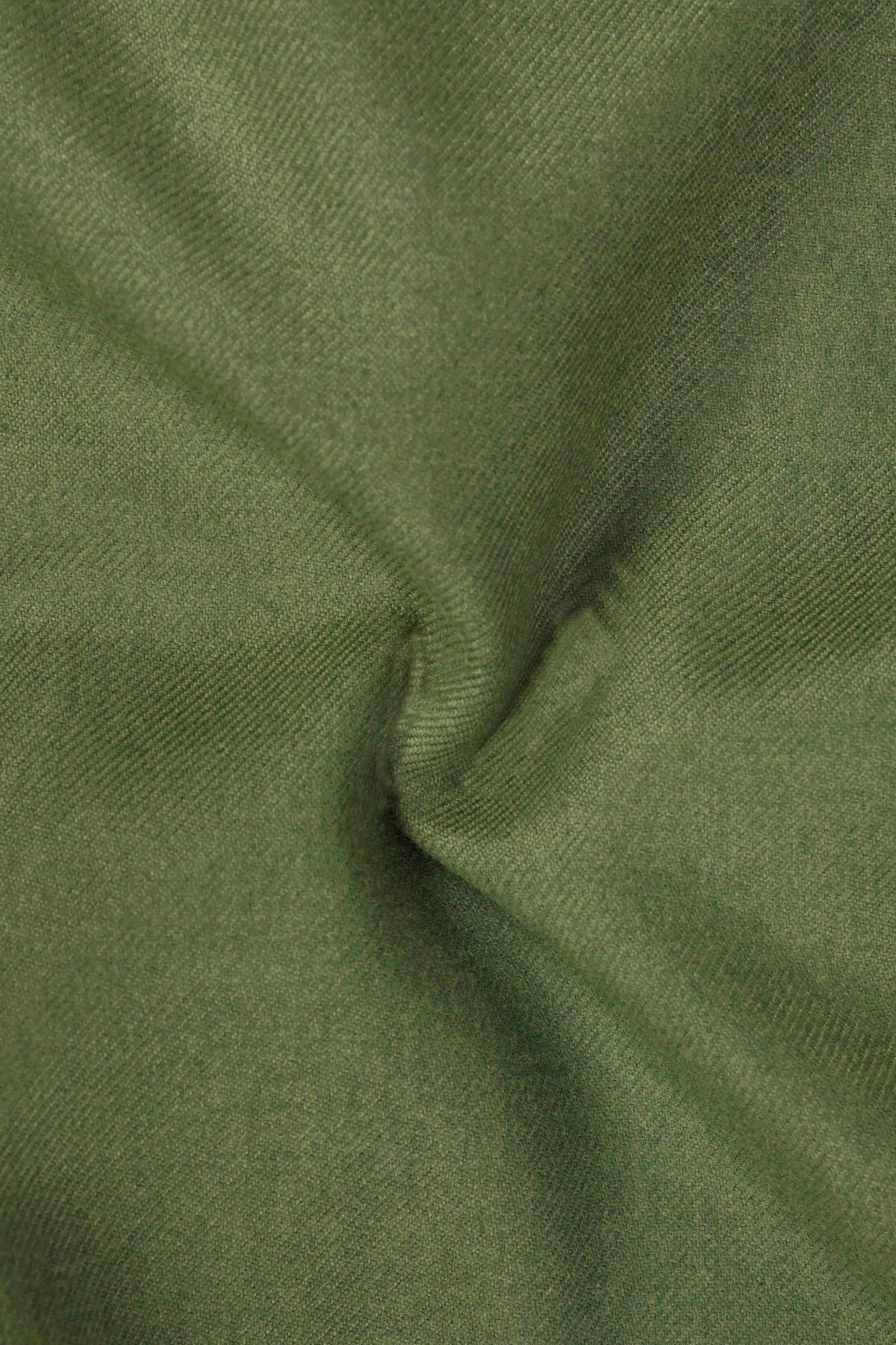 Verdure-Finch Green Solid Tweed Nehru Jacket