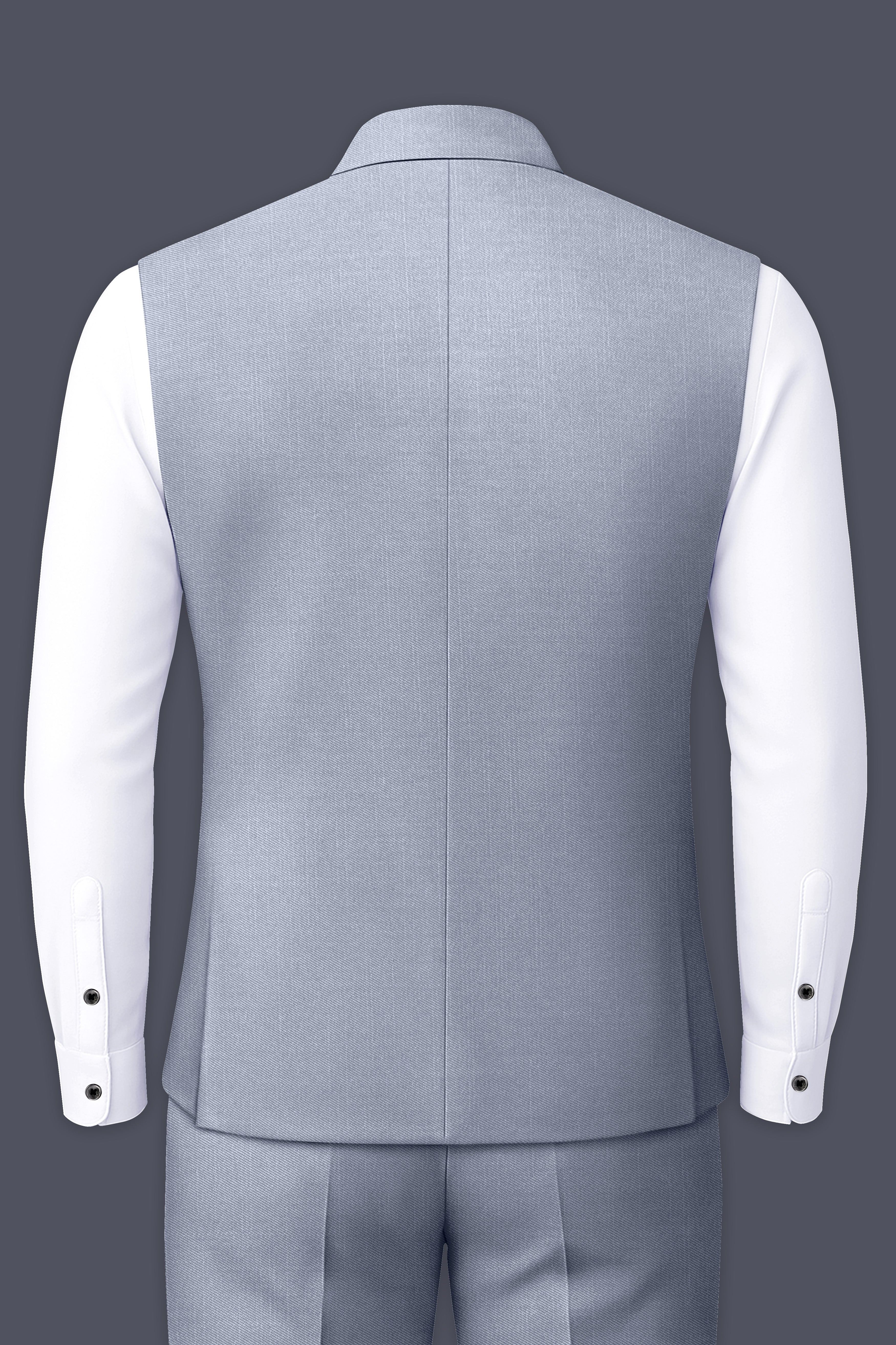 Mistivell-Mountain Mist Gray Wool Rich Nehru Jacket