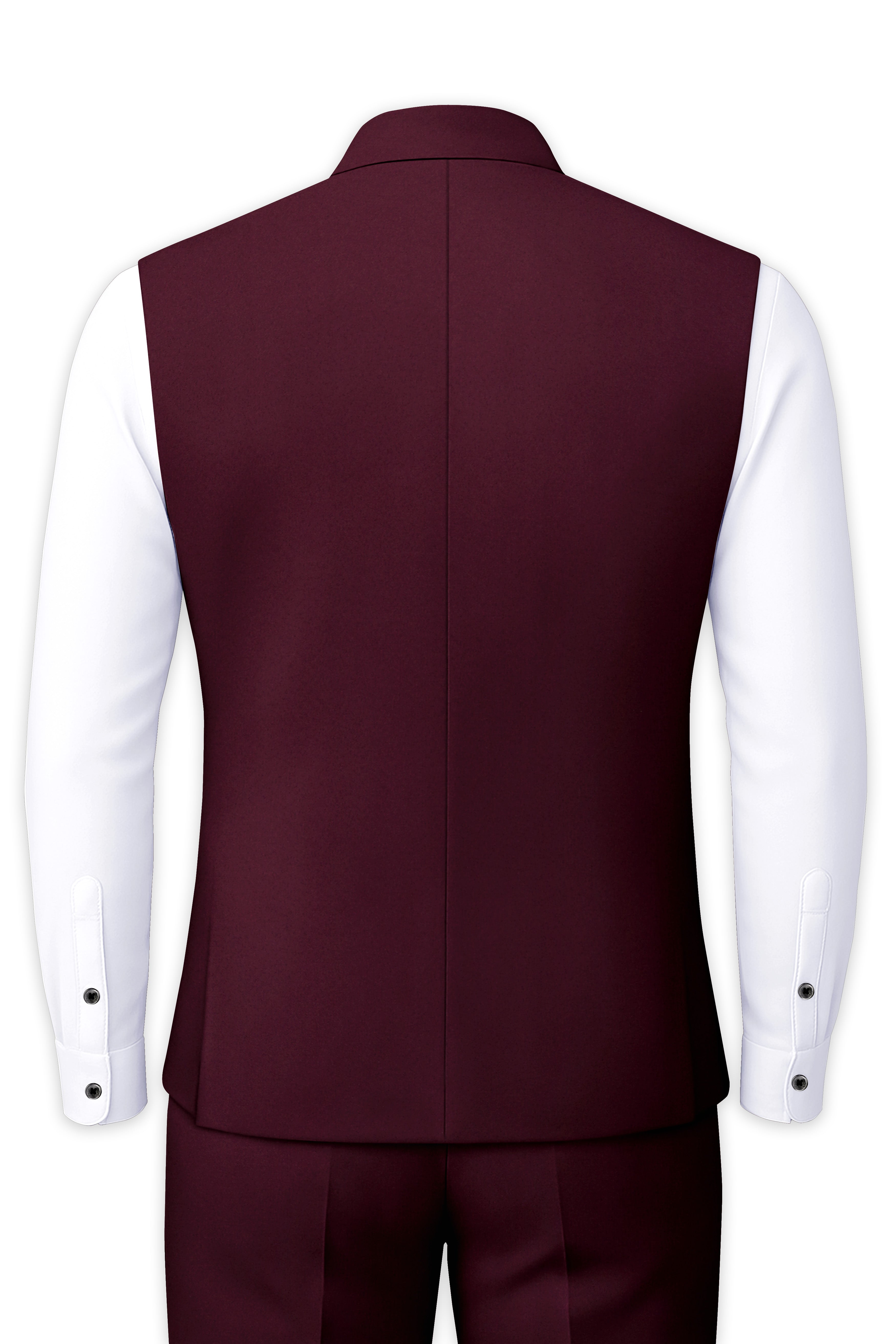 Flexmaro-Korean Crater Maroon 4-Way Stretch Wrinkle-Free Wool Rich Nehru Jacket