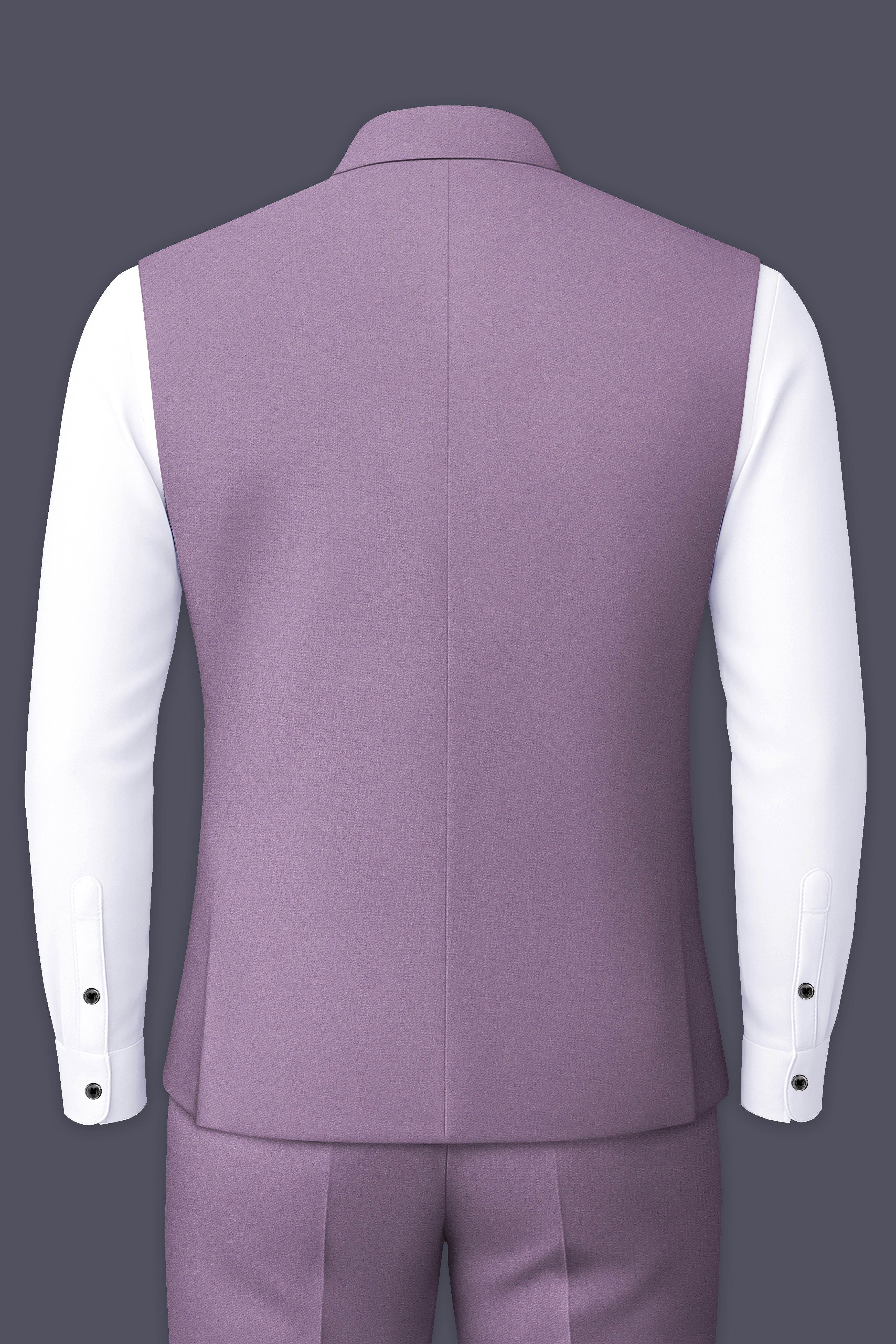 Violeto-Korean Mobster Purple 4-Way Stretch Wool Rich Nehru Jacket