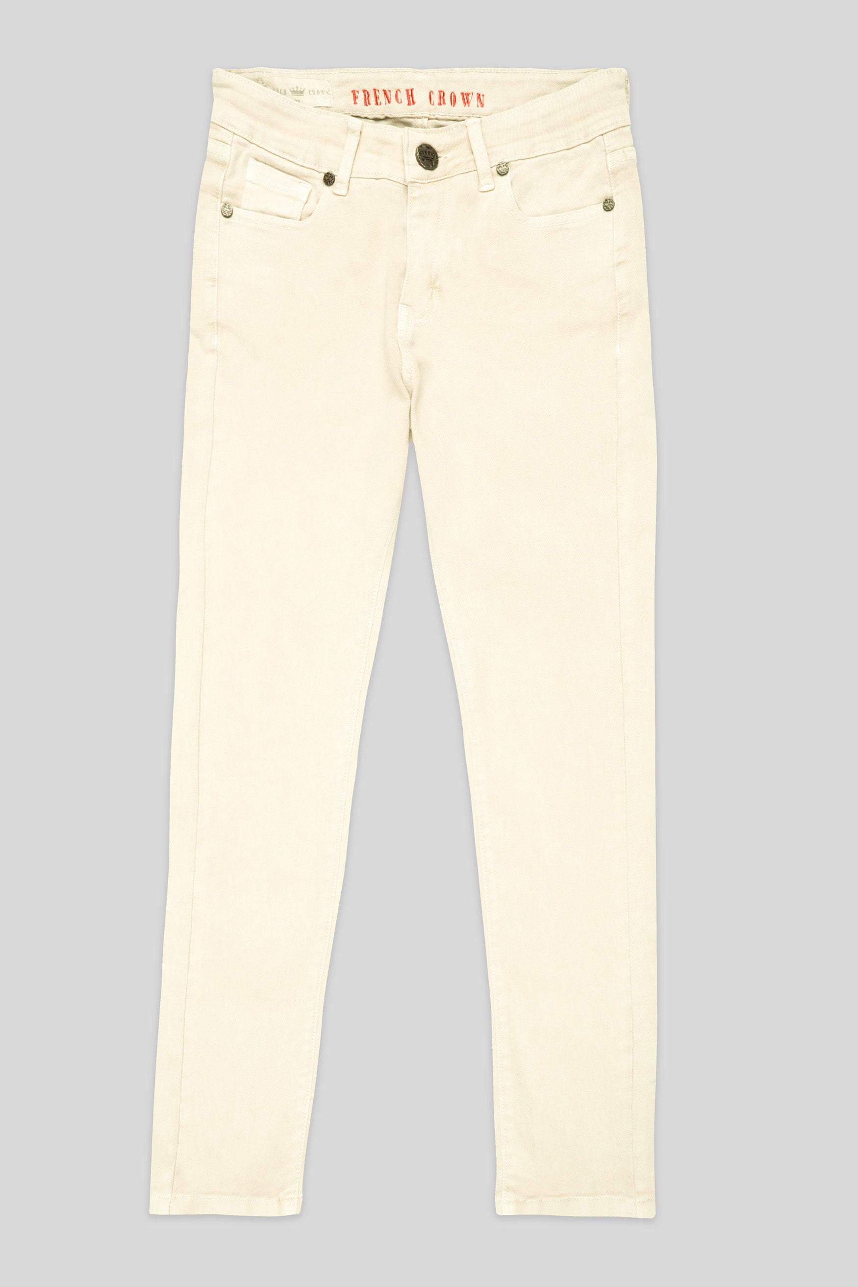 Women's Skinny Fit Almond Beige Rinse Wash Clean Look Ankle Length Stretchable Denim