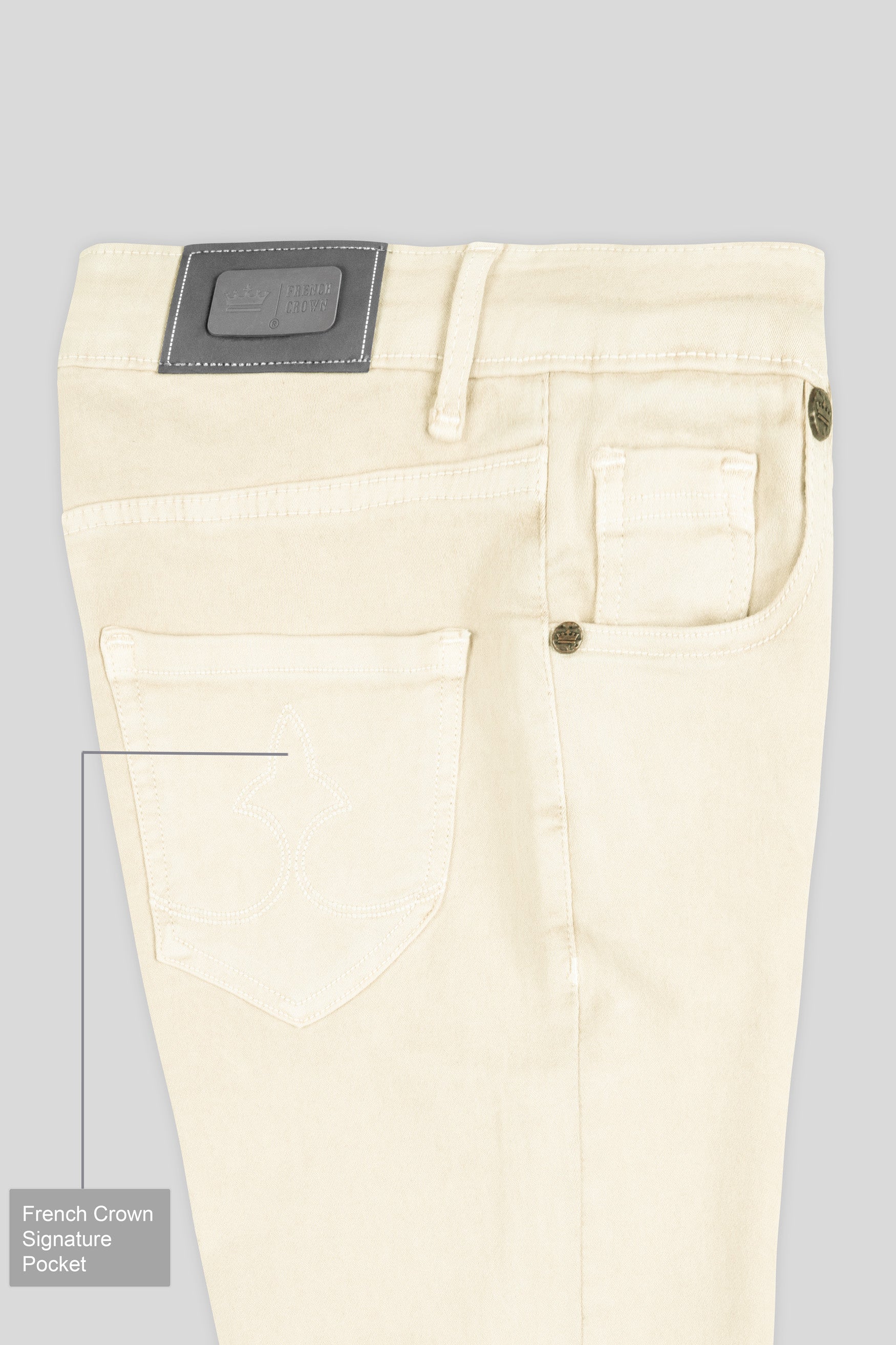 Women's Skinny Fit Almond Beige Rinse Wash Clean Look Ankle Length Stretchable Denim