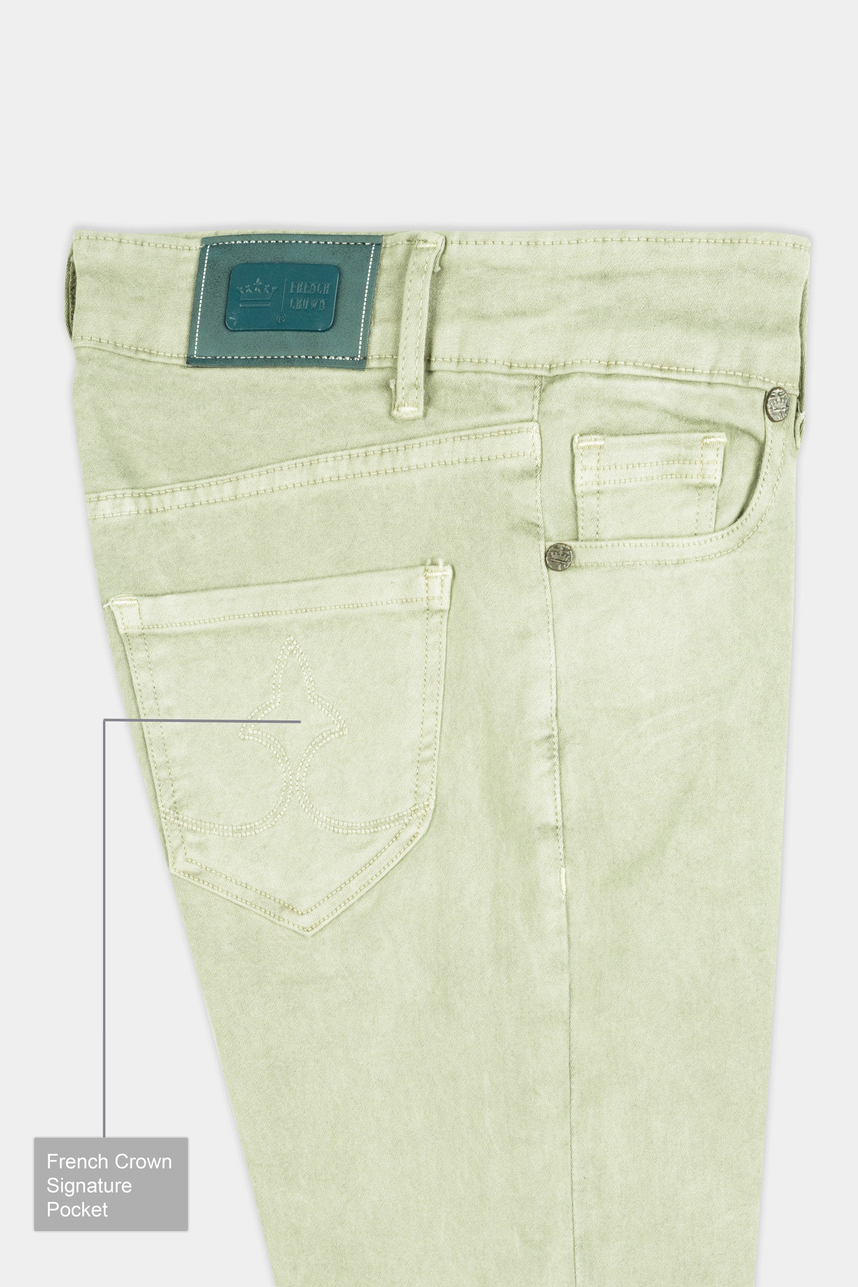 Women's Skinny Fit Soft Amber Green Rinse Wash Stretchable Denim