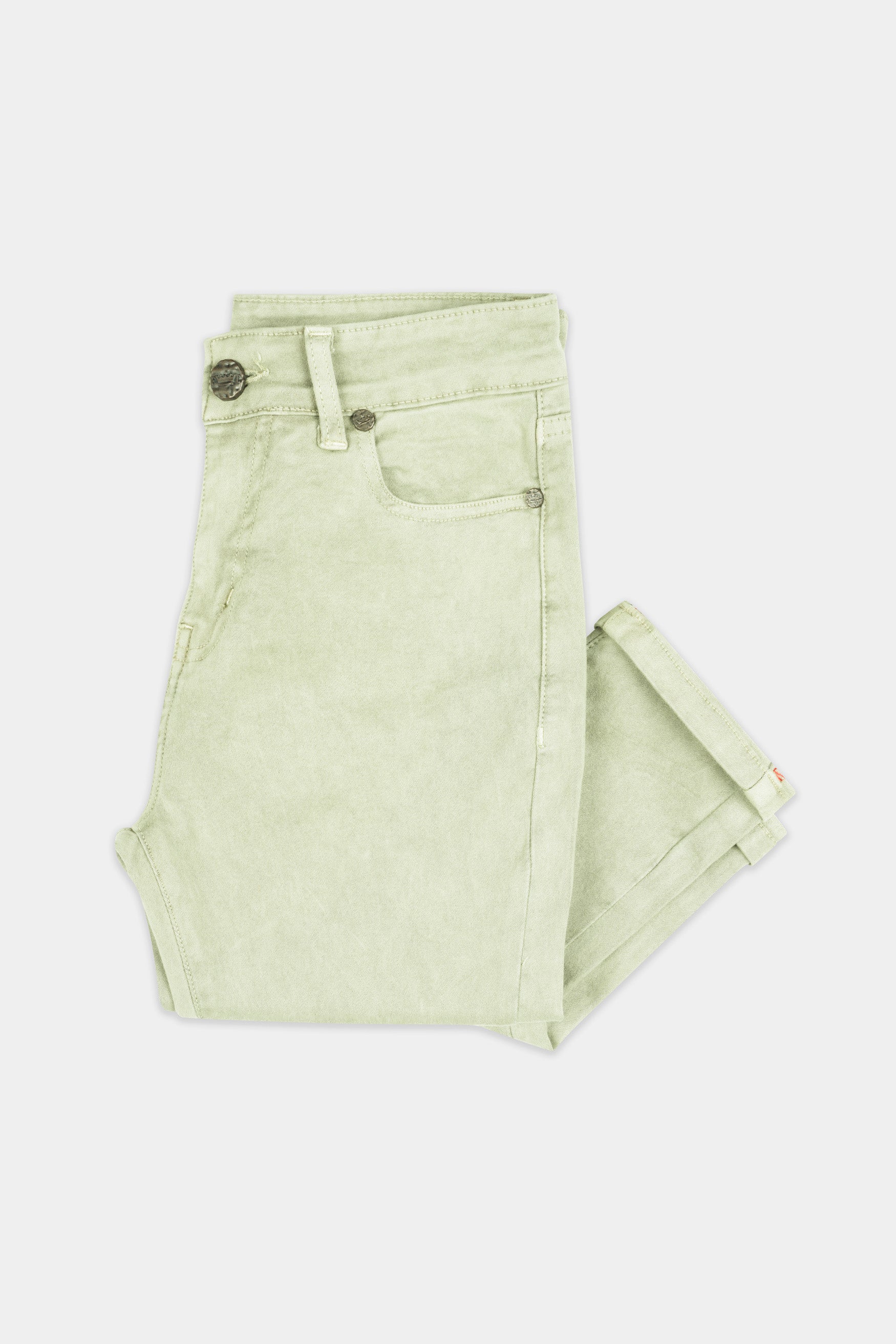 Women's Skinny Fit Soft Amber Green Rinse Wash Stretchable Denim